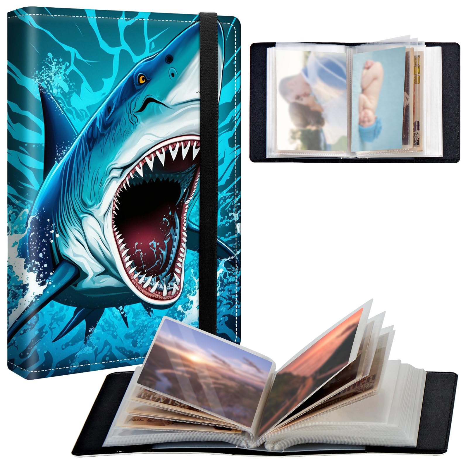 Album photo de voyage 13x18 motif requin pour souvenirs de famille