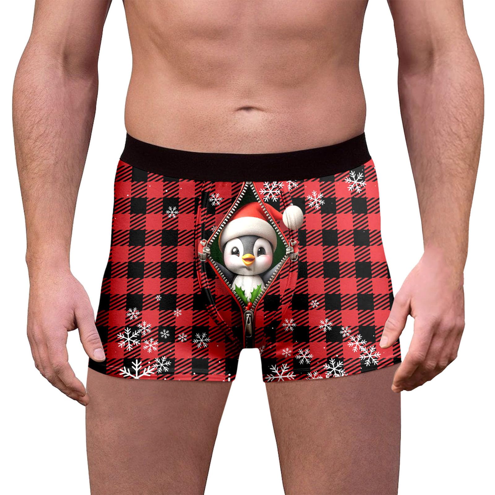 Mens Christmas Underwear Hilarious Gag Gifts Soft Casual Boxer Briefs Stretch Santa Claus Boxer Brief