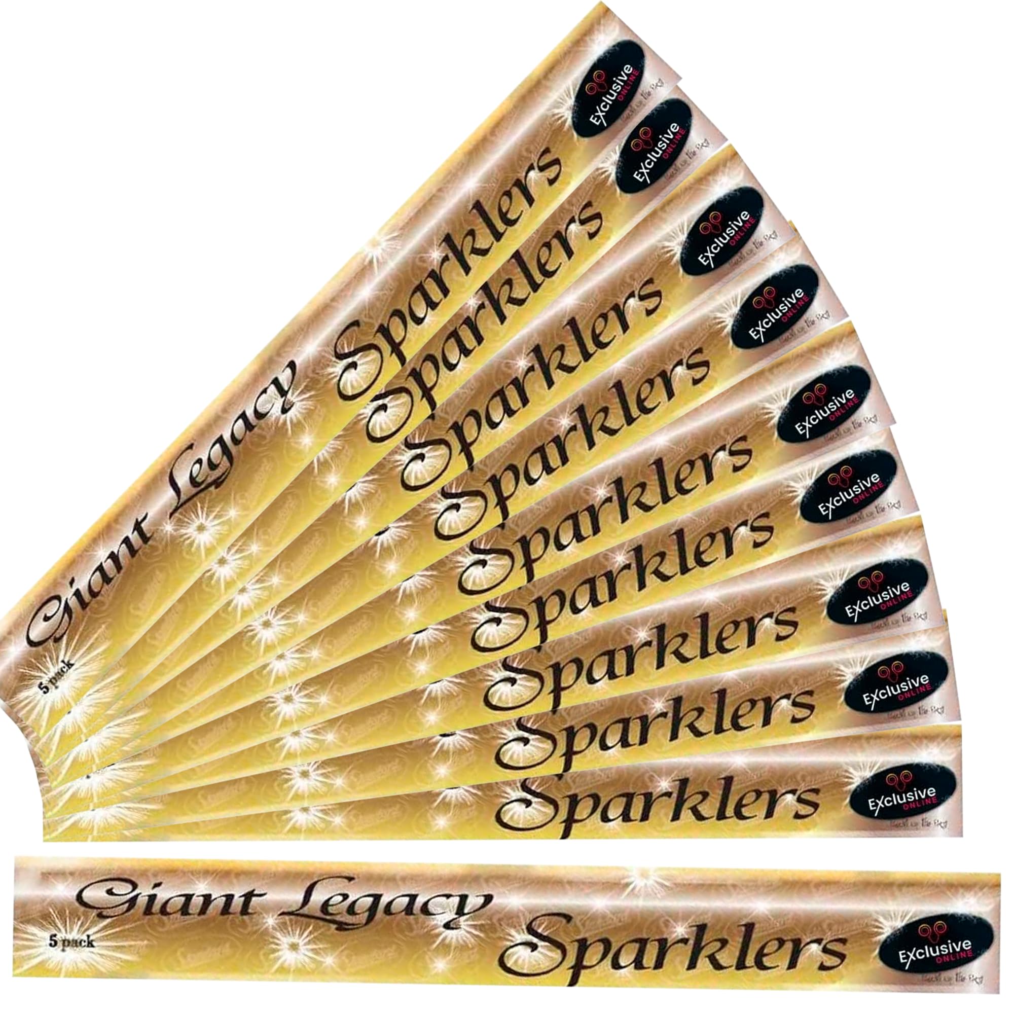 EXCLUSIVE ONLINE Giant Cosmic Sparklers 40cm (16") for Birthdays, Weddings, Baby Shower, Halloween, New Year and Christmas 40 Packets (200 pieces)