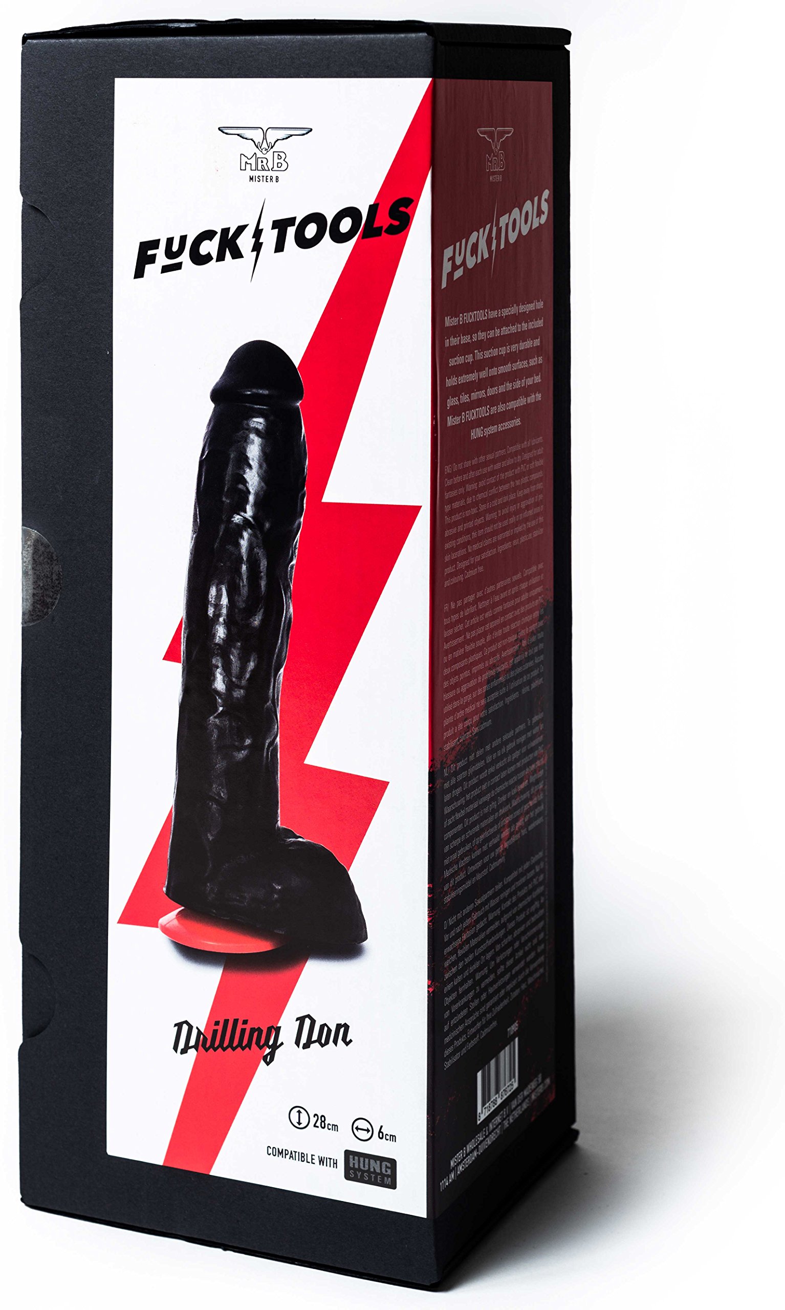 Mister B Fucktools Drilling Don Suction Cup Dildo, Negro