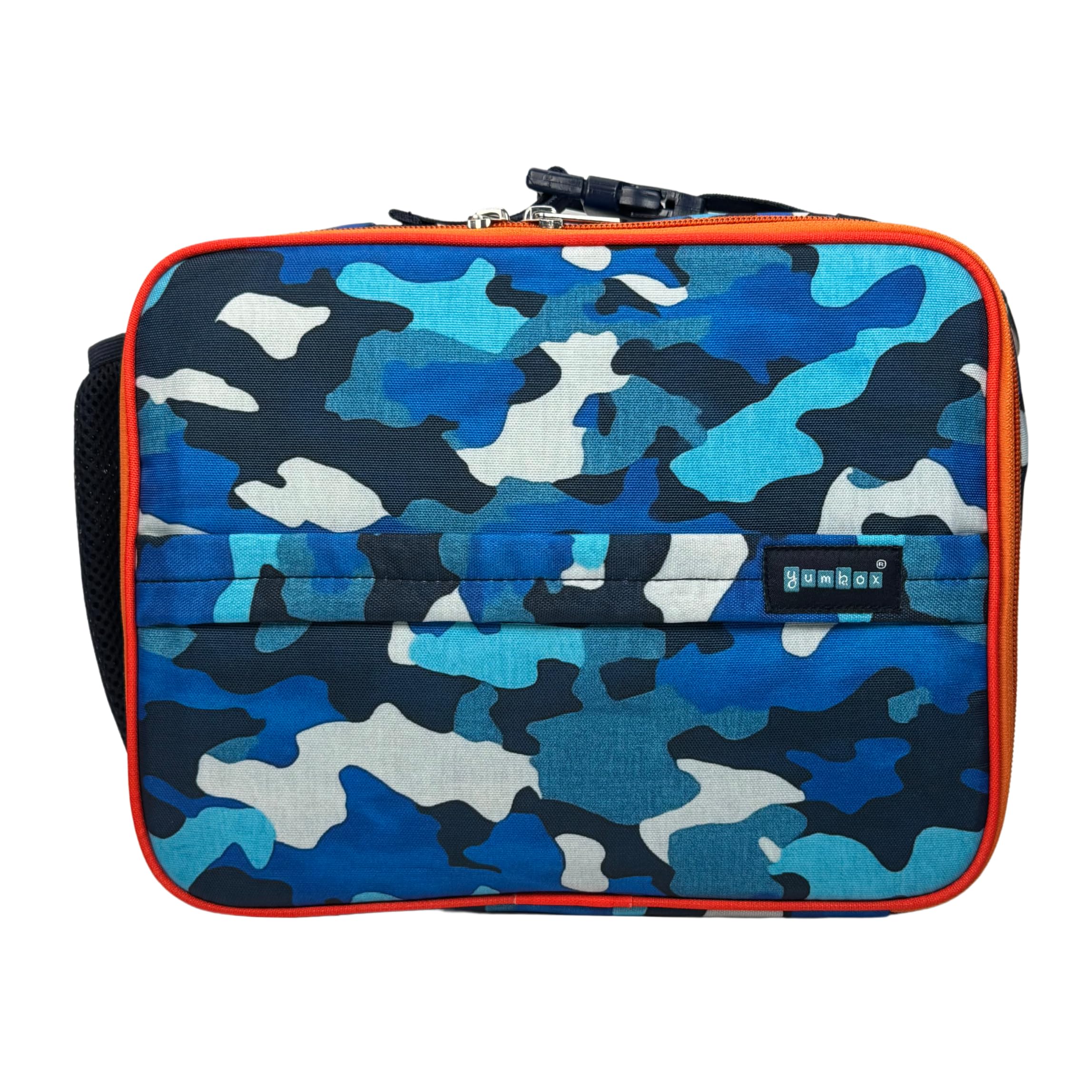 Yumbox Kids Lunch Bag, Holds Lunch Box and Water Bottle, 3 Ways to Carry, Zip Closure, Inside Zipper Netting, Wipe Clean Fabric with EVA lining for extra insulation (Camo)