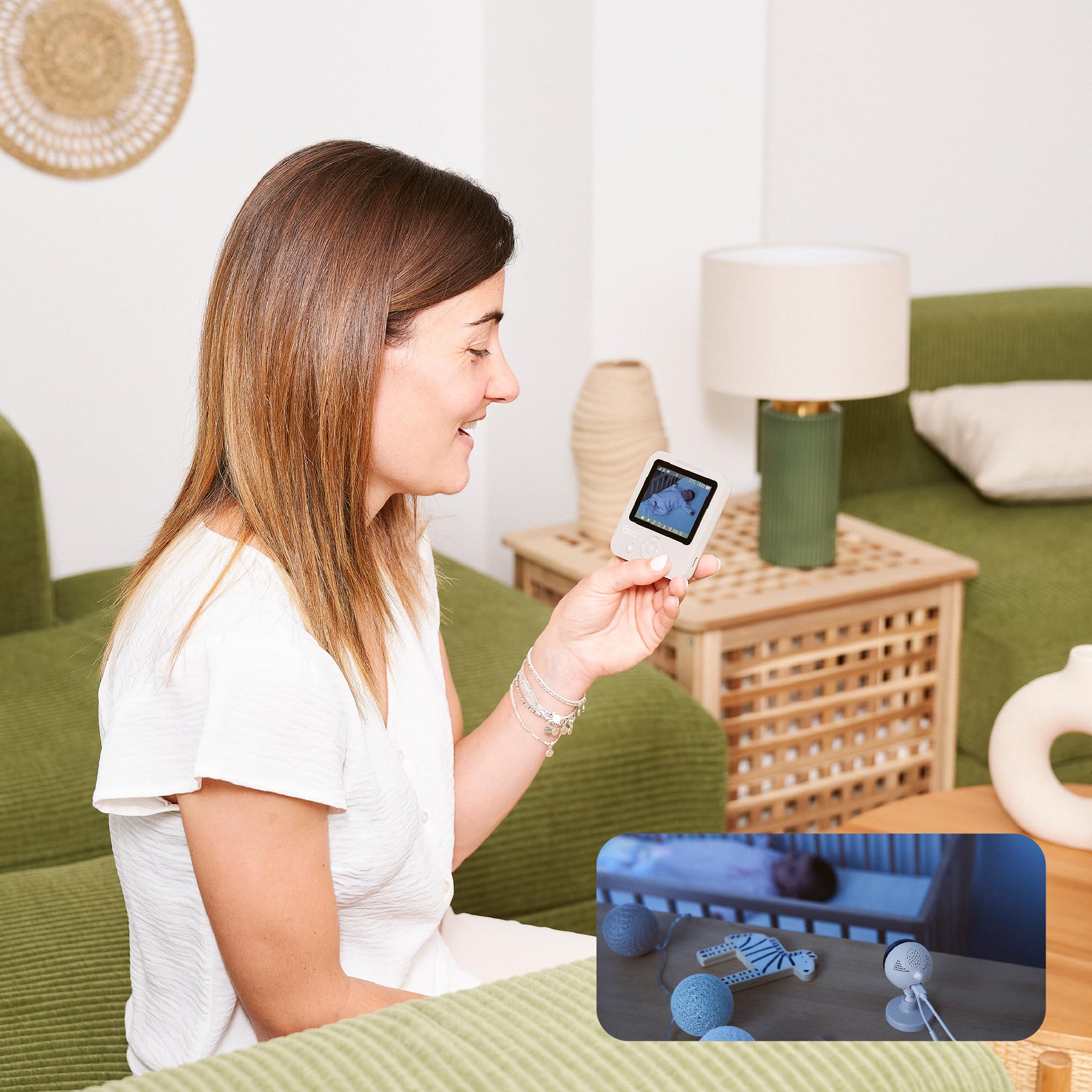 Babymoov - Babyphone cámara Yoo Start - Pantalla de batería - 300 m de alcance - Visión nocturna y función VOX - Canciones - Garantía de por vida