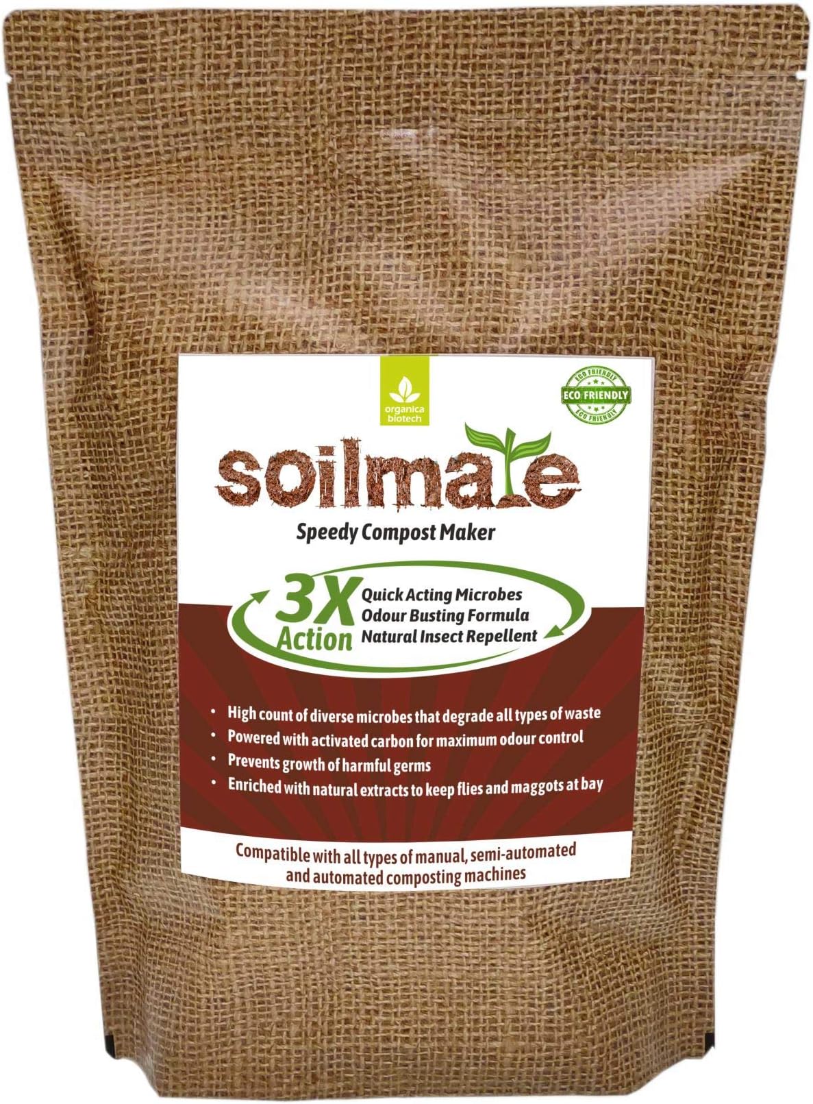 ORGANICA Soilmate Compost Maker Powder Microbes for Odourless and Faster Home Composting (1 kg)