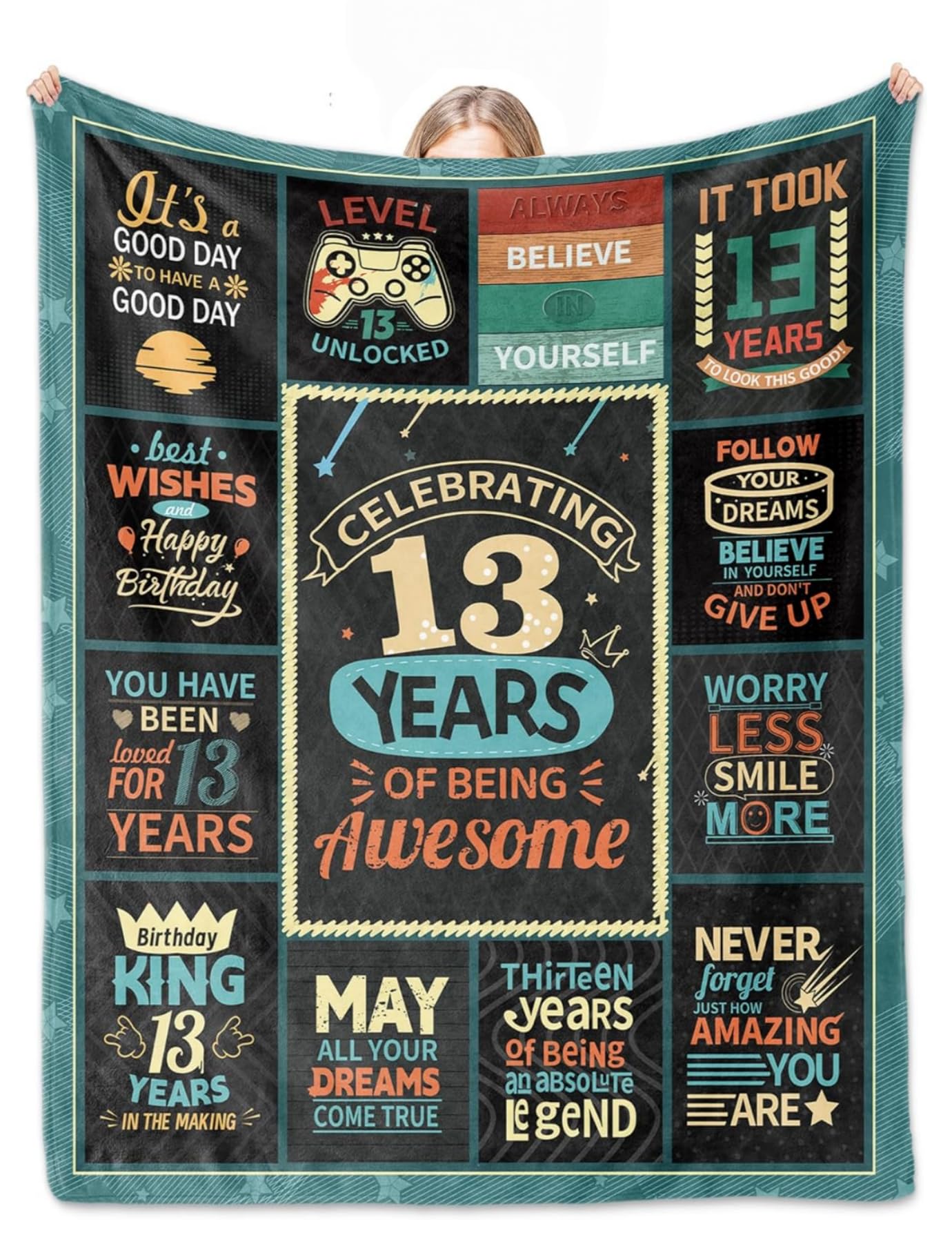 Idée de cadeau d'anniversaire de 13 ans : un plaid rempli d'amour