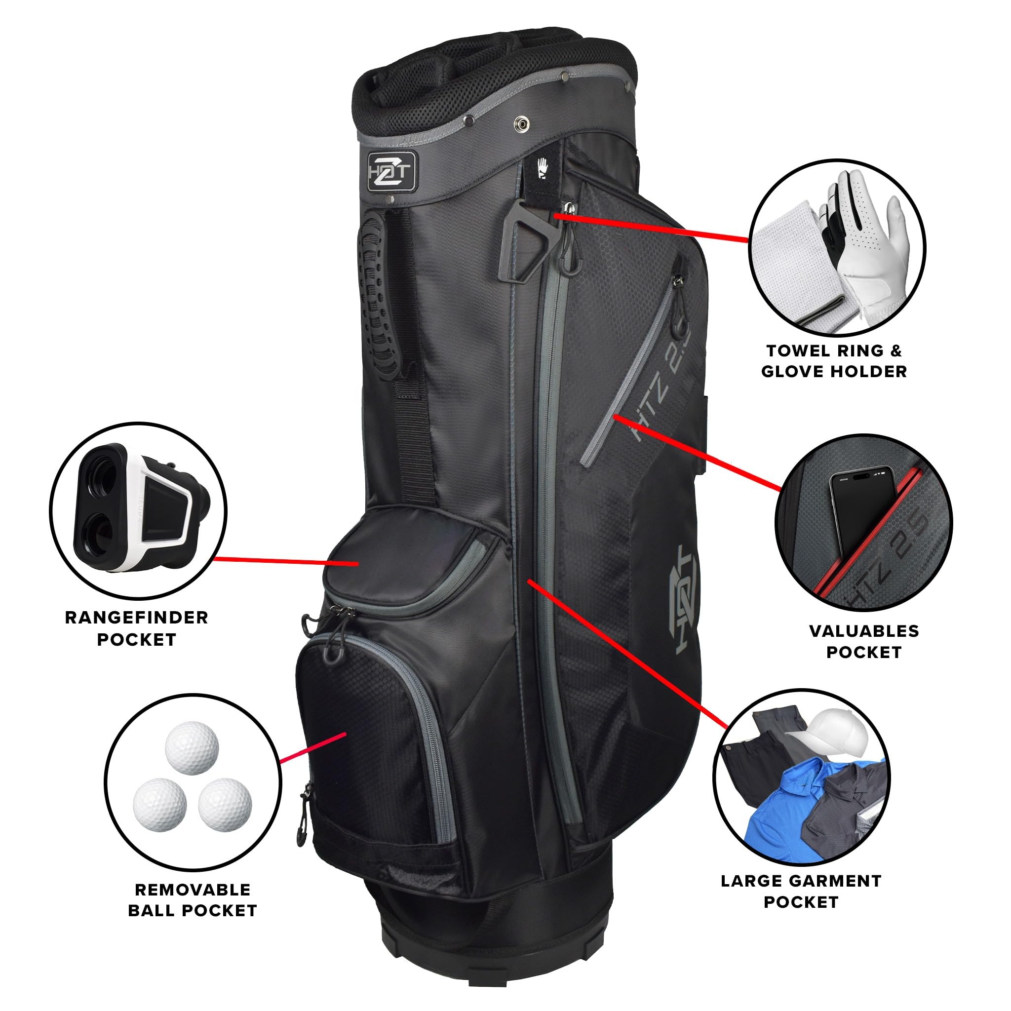 Amazon.com : Hot-Z 2.5 14 Way Divider Golf Cart Bag : Sports
