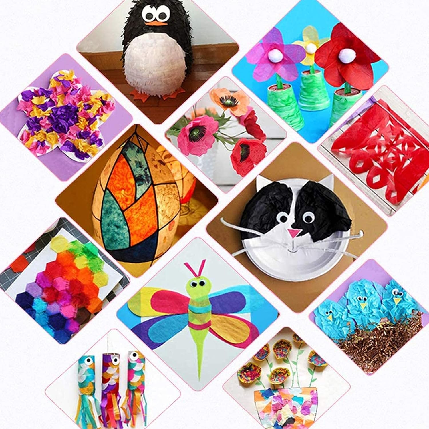 Tissue Paper for Gift Wrapping, 20" x 14" Art Tissue Paper 252 Sheets Colored Tissue Paper, 42 Multicolor Tissue Paper Bulk, Rainbow Multi Color Tissue Paper for Gift Bags, Crafting, Art Project
