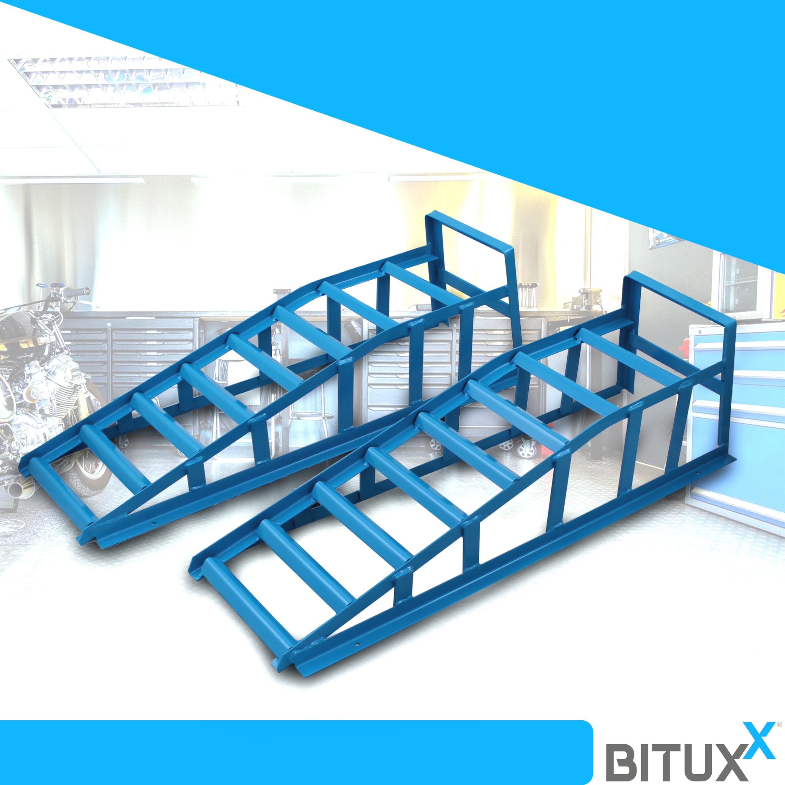 2X Bituxx Auffahrrampe Auffahrbock Rampe KFZ PKW Auto 225mm Traglast: 3000 kg pro Paar (1500 kg pro Stück)