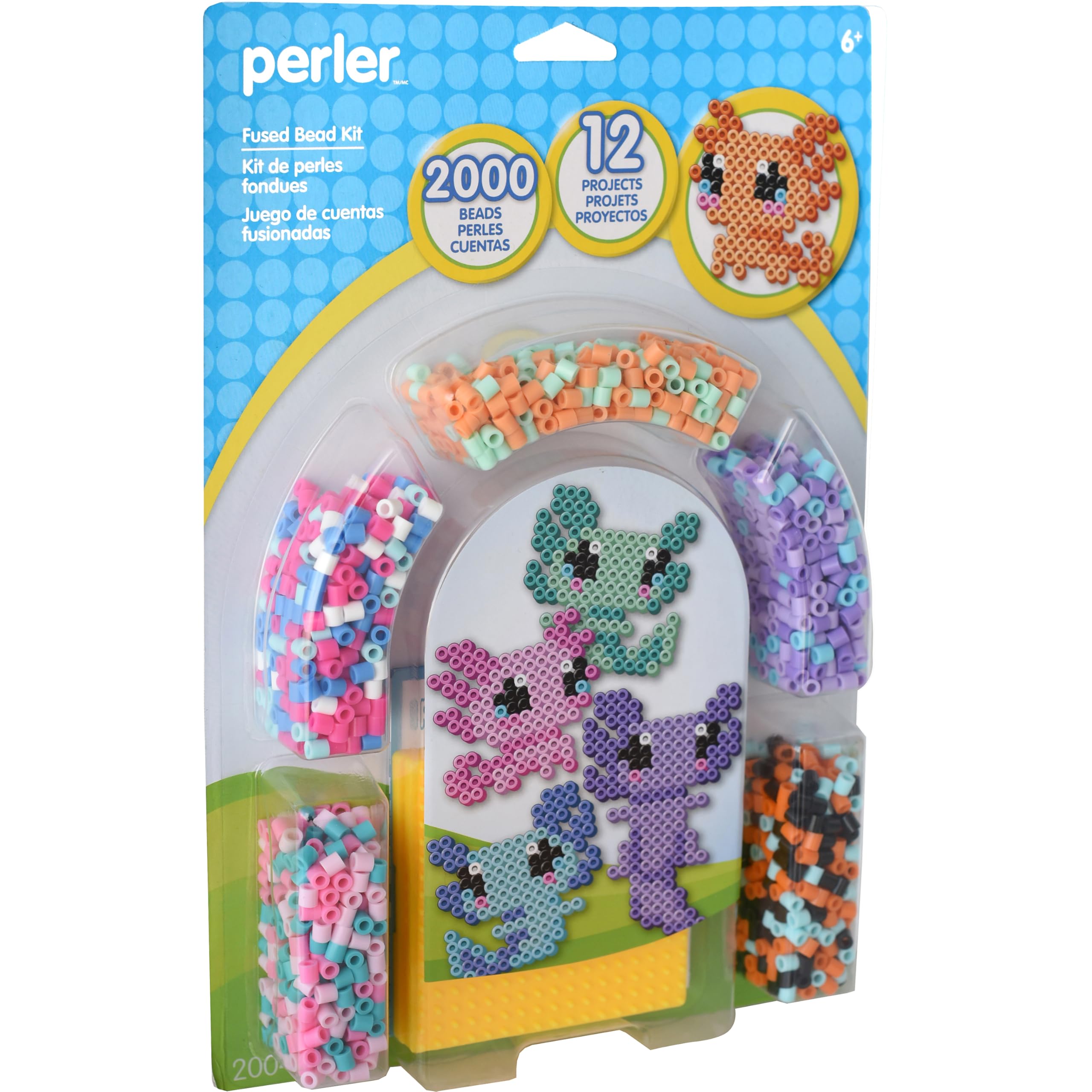 Perler 80-63145 Axolotl Fused Bead Craft Activity Kit, Multicolor, 2004 Pieces