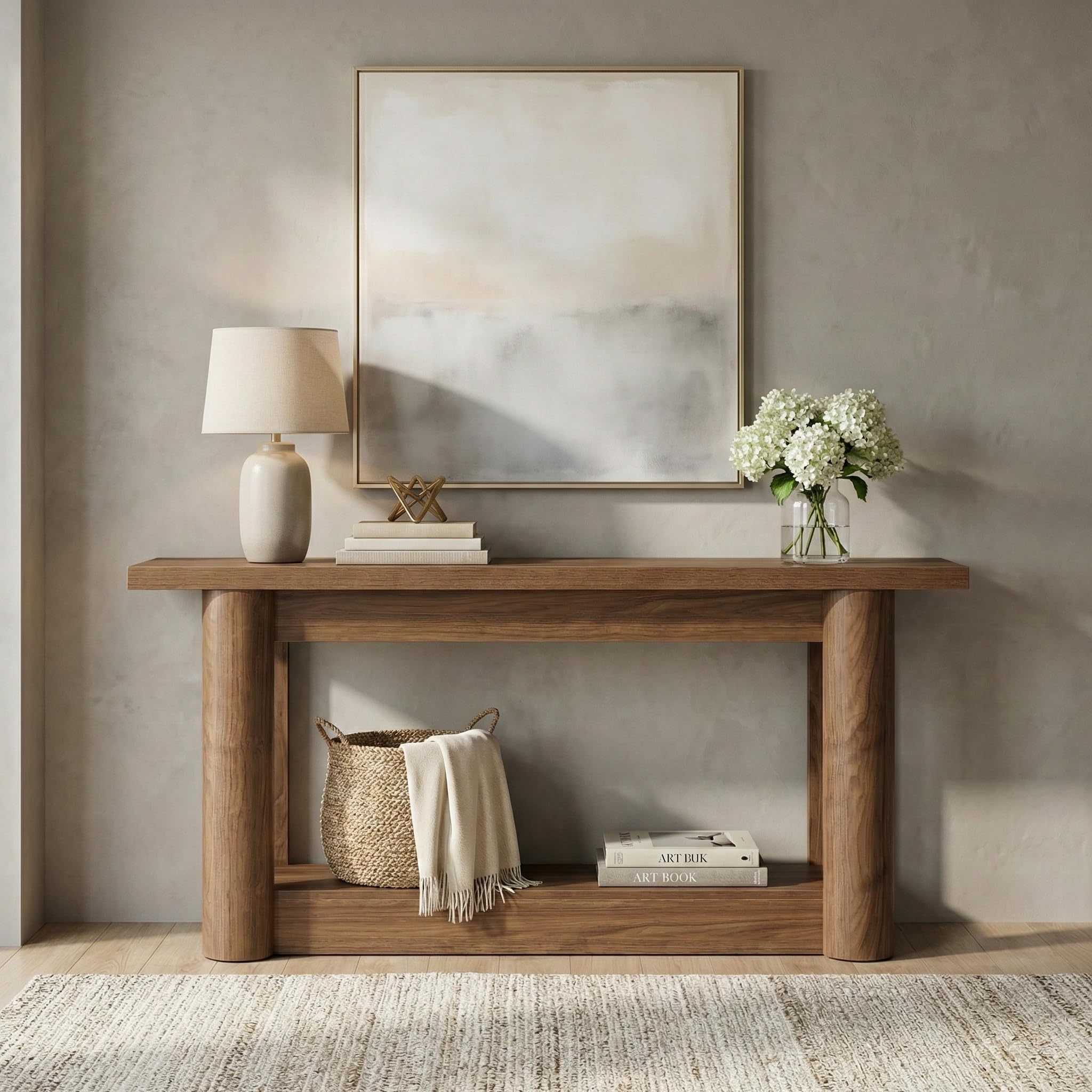 Lailang 160cm Mesa de Entrada, Consola Estrecha, Mueble de Entrada Recibidor, Mesa Recibidor Madera, Muebles auxiliares de Salon, 160 x 8 x 41 cm, Marrón Rústico