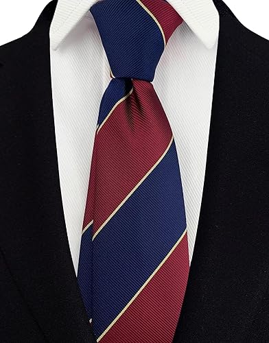 Vista 91 de Secdtie Corbata clásica de seda tejida jacquard a rayas para hombre Gris Negro