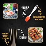 UPGRILLZ Fish Grill Baskets for Outdoor Grill Vegetables, Fish Grilling rack for Grill, BBQ Grilling Basket, Stainless steel Grill Basket for Veggies, shrimp Includes 50 skewers, Silicon Brush, and Carry Bag