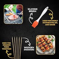 Vista 5 de Juego de 2 cestas para parrilla de pescado para parrilla al aire libre, verduras, parrilla para pescado para parrilla, cesta de parrilla