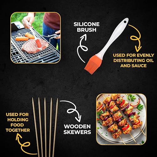 Miniatura 5 de Juego de 2 cestas para parrilla de pescado para parrilla al aire libre, verduras, parrilla para pescado para parrilla, cesta de parrilla para