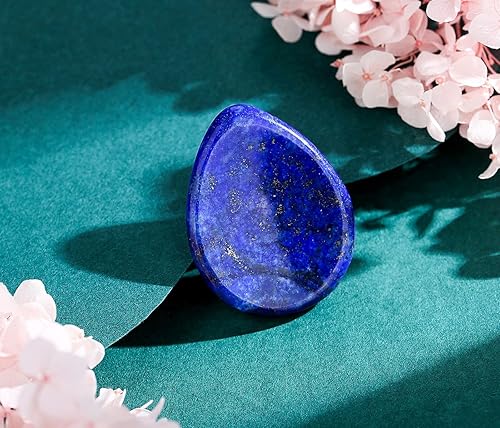 Miniatura 2 de DUQGUHO Piedra de preocupación de lapislázuli, cristales curativos naturales, piedras de preocupación del pulgar, piedras preciosas de cuarzo