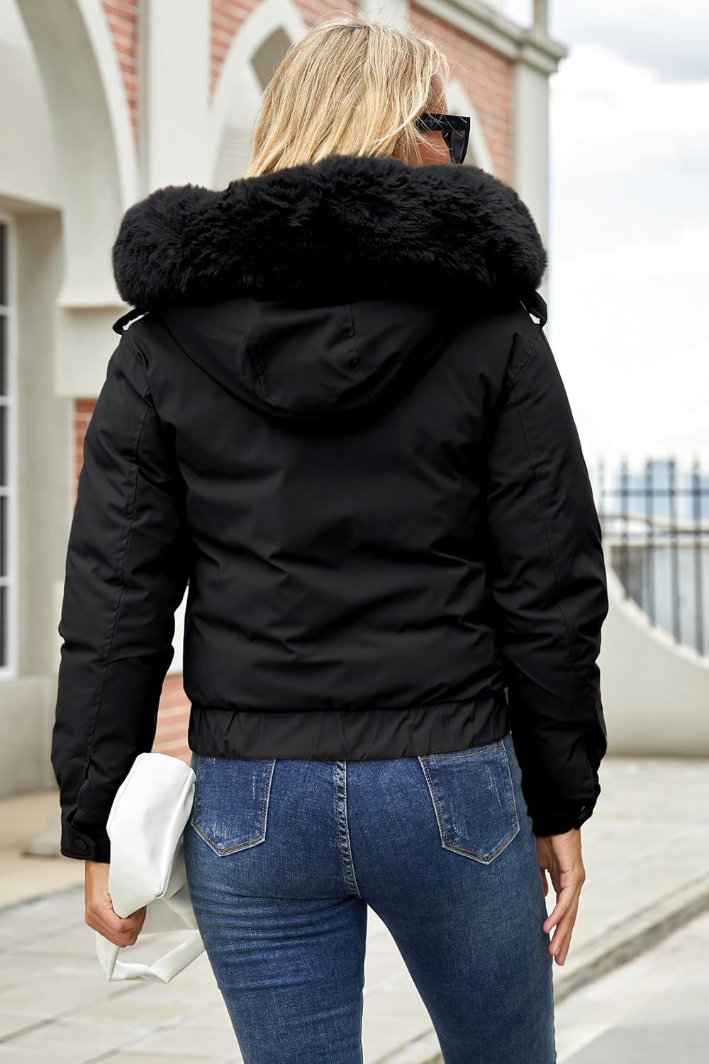 Winter Coats for Women Thickened Puffer Jacket with Detachable Fur Hood Winter Warm Parka Puffer Coat - Image 5