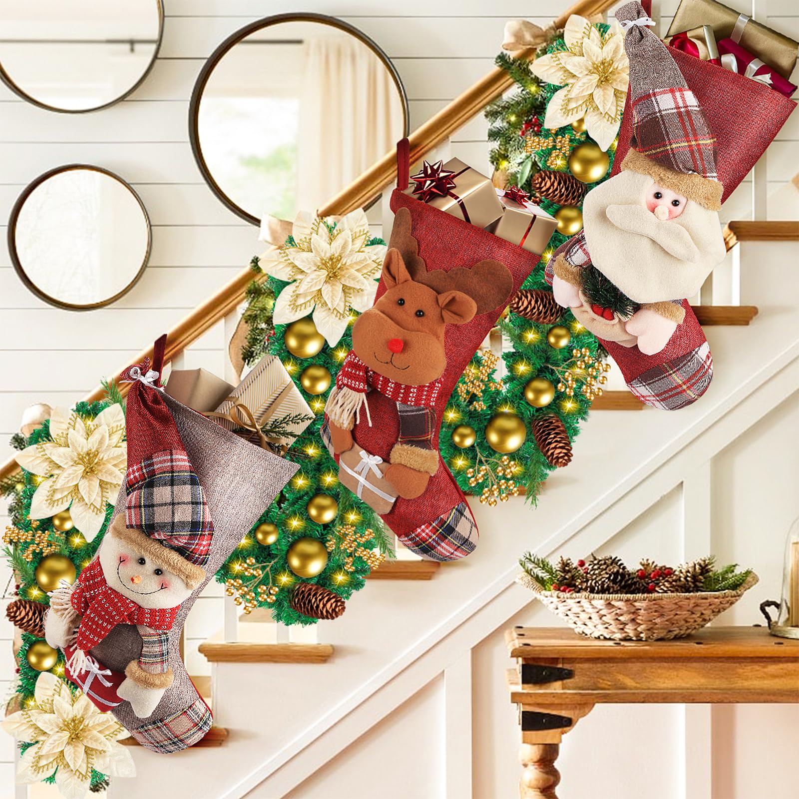 Guirlande Sapin De Noël Artificielle 2,7 M Avec 50 LED - Couronne Lumineuse à DIY - Pour Mur, Cheminée, Escalier