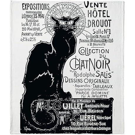 Chat Noir Super Soft Fleece Throw Blanket