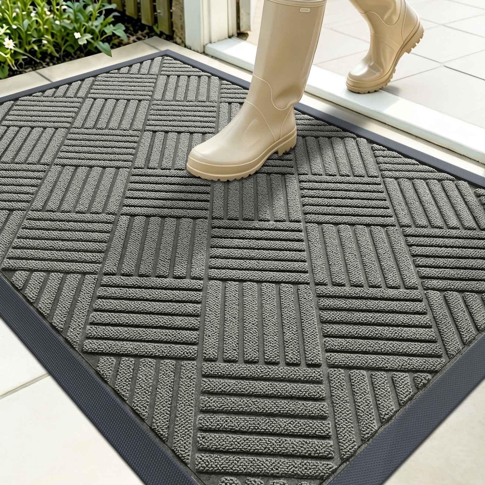 OLANLY Front Door Mat Outside Entrance 35x23, Waterproof Heavy-Duty Doormat