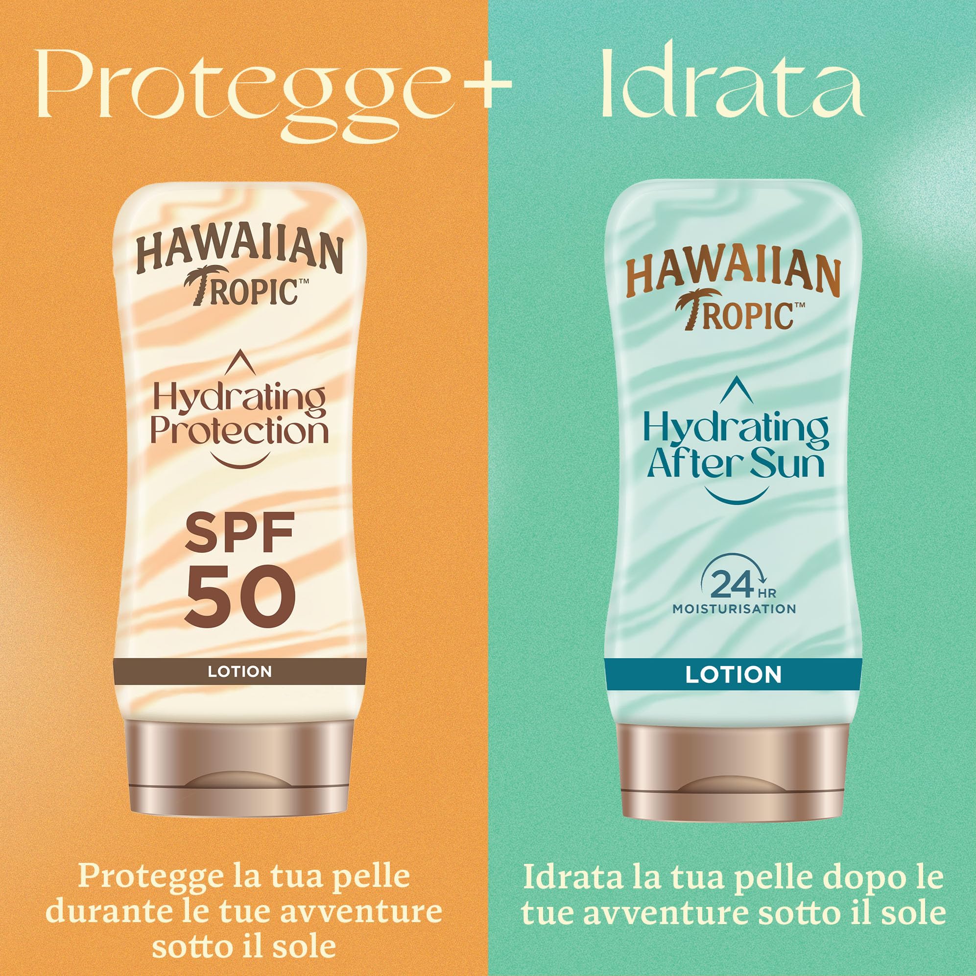 Hawaiian Tropic, Lozione Solare Hydrating Protection Sunscreen SPF 50, 180 ml