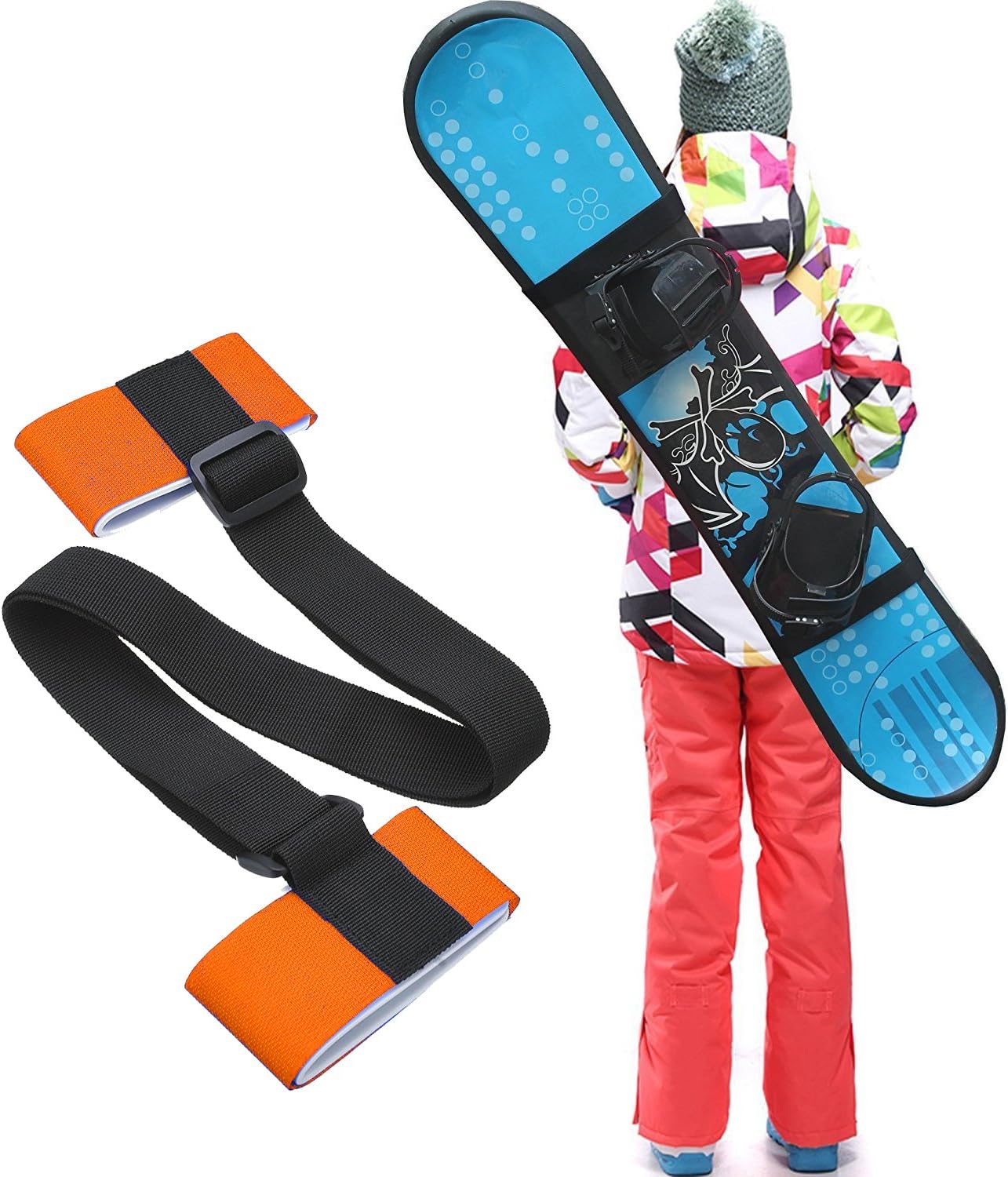 Snowboard Carrier. Hands Free Snowboard Carrier Strap Holds