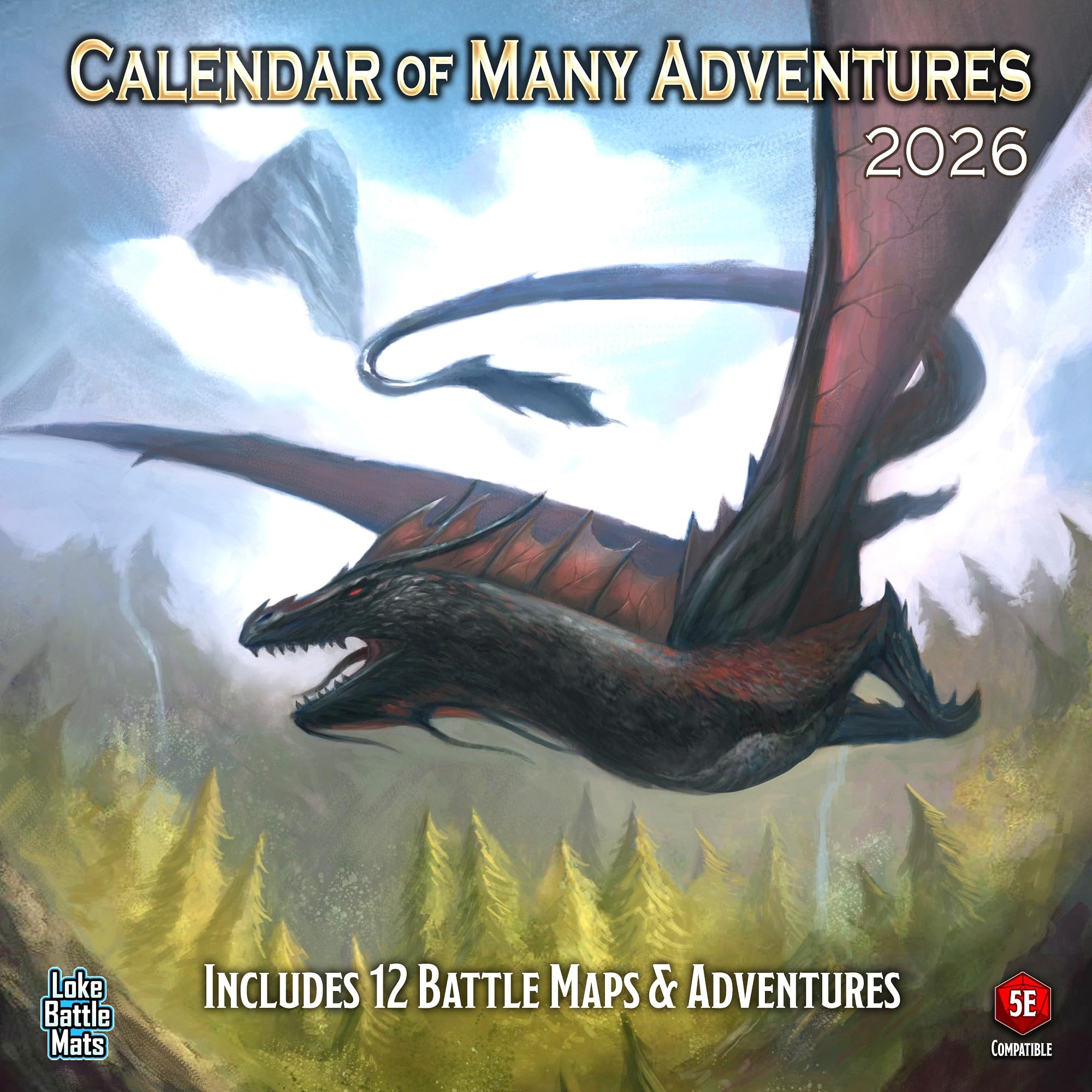 Loke Battlemats Calendar of Many Adventures 2026, Calendar 2026