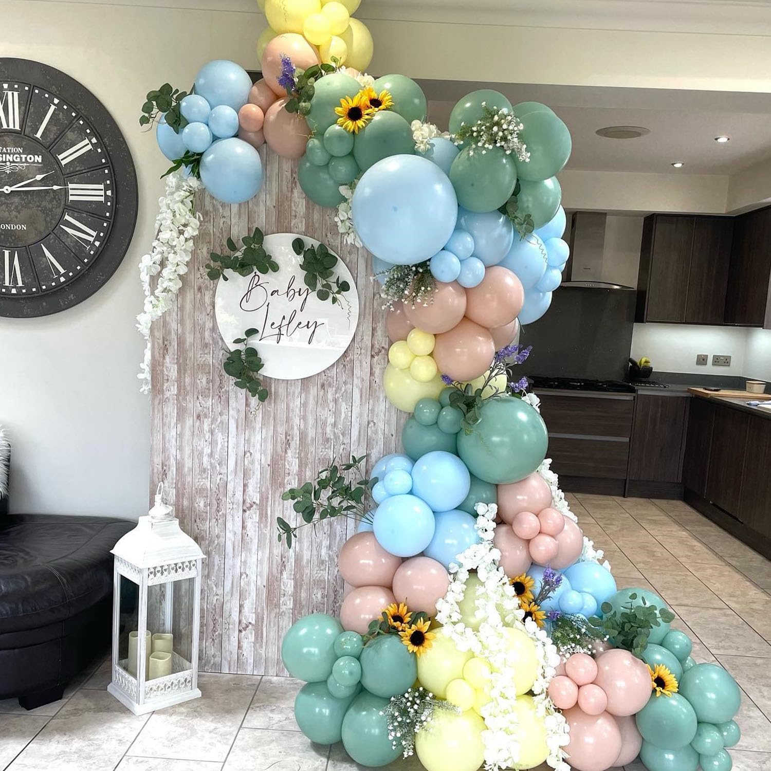 Zestaw girlandy balonowej, 150 szt., mglisty, zielony, niebieski, zmierzch, różowy, pastelowy, żółty, balony na baby shower, urodziny, ślub, ujawnienie płci, kwiaty, wiosenne dekoracje na przyjęcie
