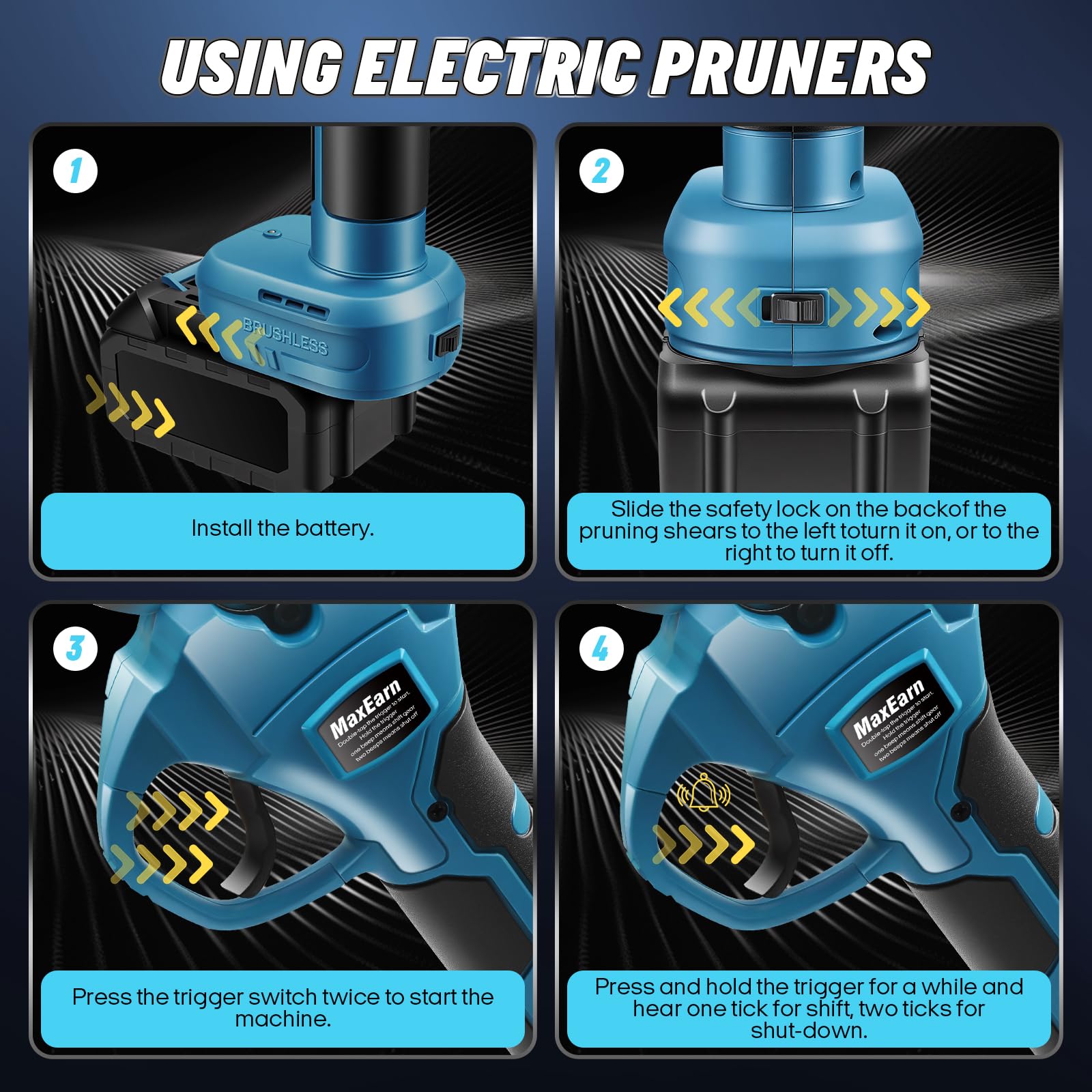 Tijeras de podar con batería para Makita BL-18 V, 40 mm, apertura máxima de 65 mm, batería con motor sin escobillas, pantalla LCD, tijeras para podar árboles (sin batería)