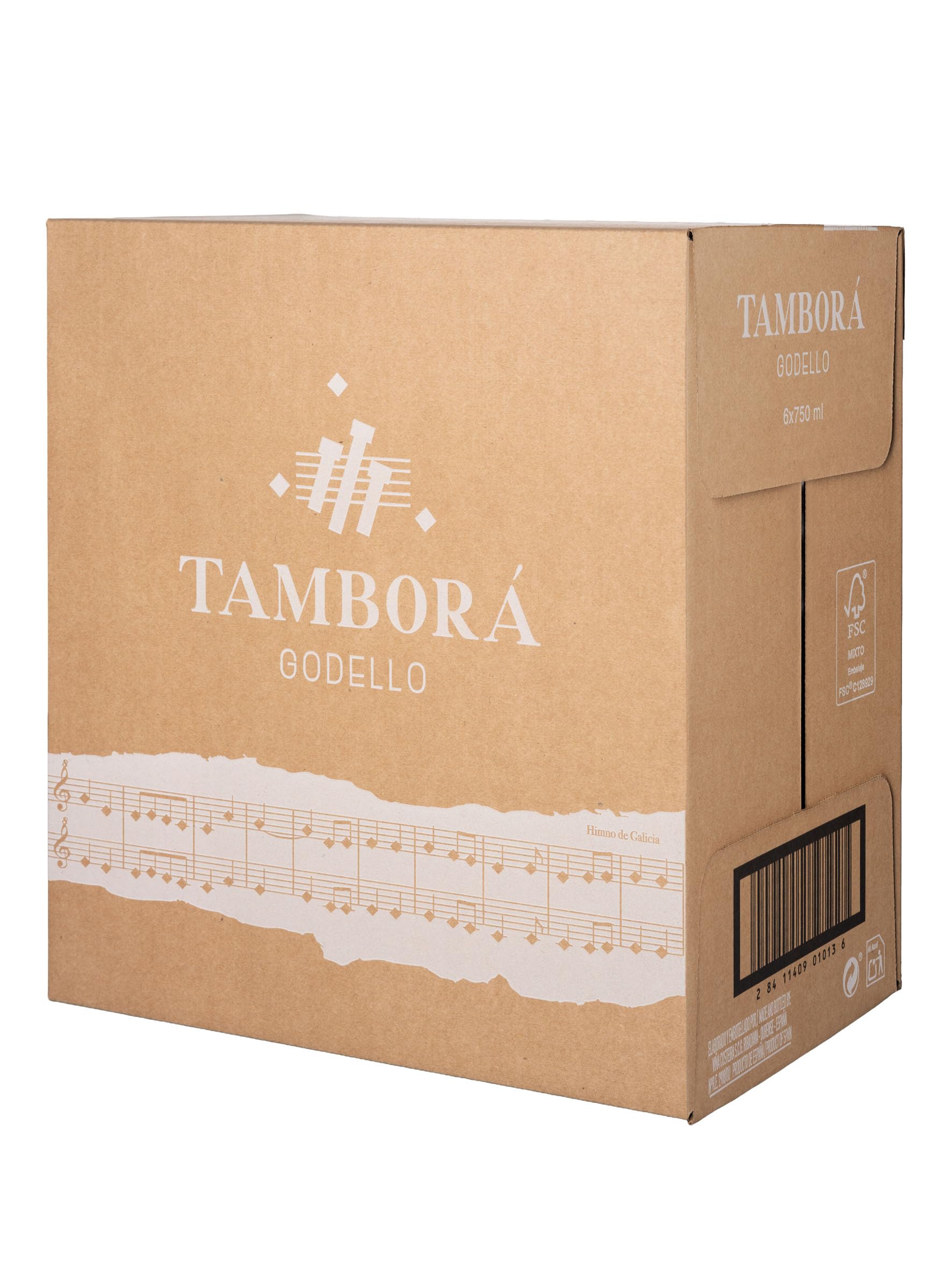 Tamborá Godello - Vino Blanco D.O. Ribeiro - Caja de 6 Botellas de 75 cl - Vino Gallego