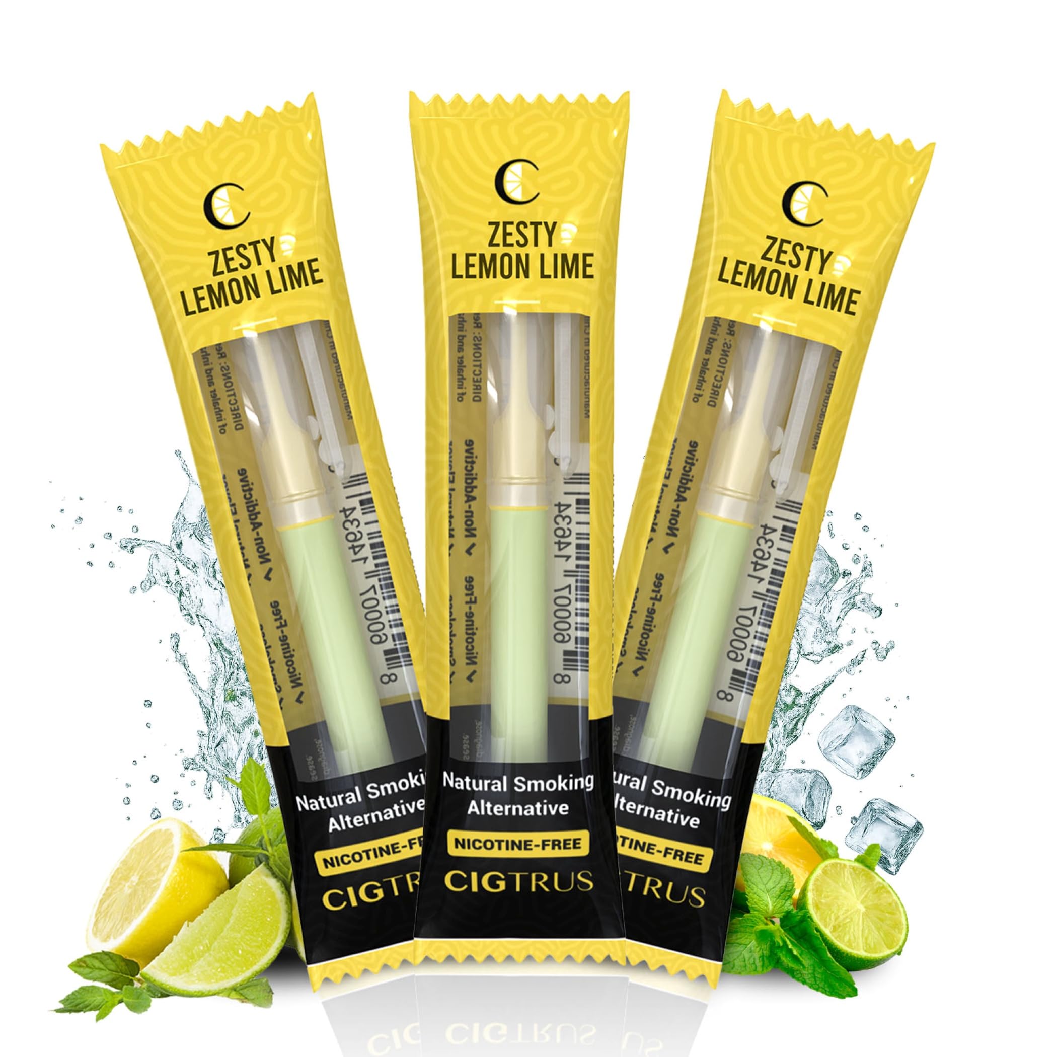 Craving Relief Inhaler (3-Piece) - Natural Quit Smoking Substitute, Nicotine & Tobacco-Free, Cigtrus' Non-Electric Solution (Lemon Lime)