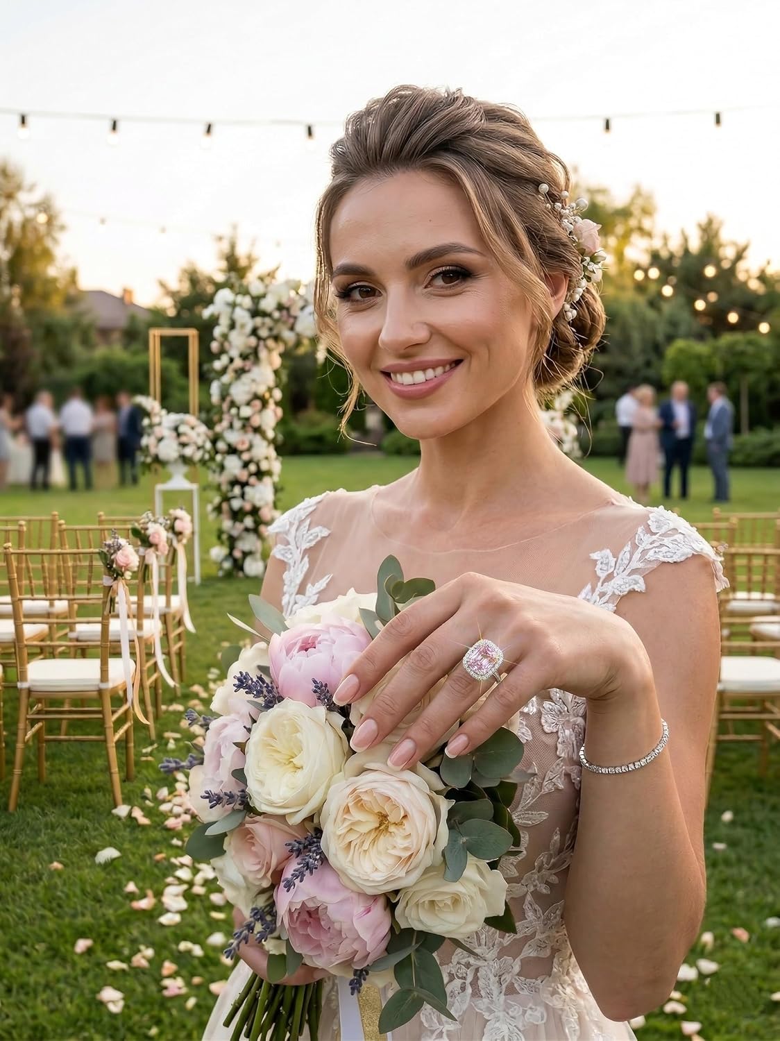 Luxury 5.5 Carat Cushion-Cut Clear White Diamond Zirconia Double Halo Ring
