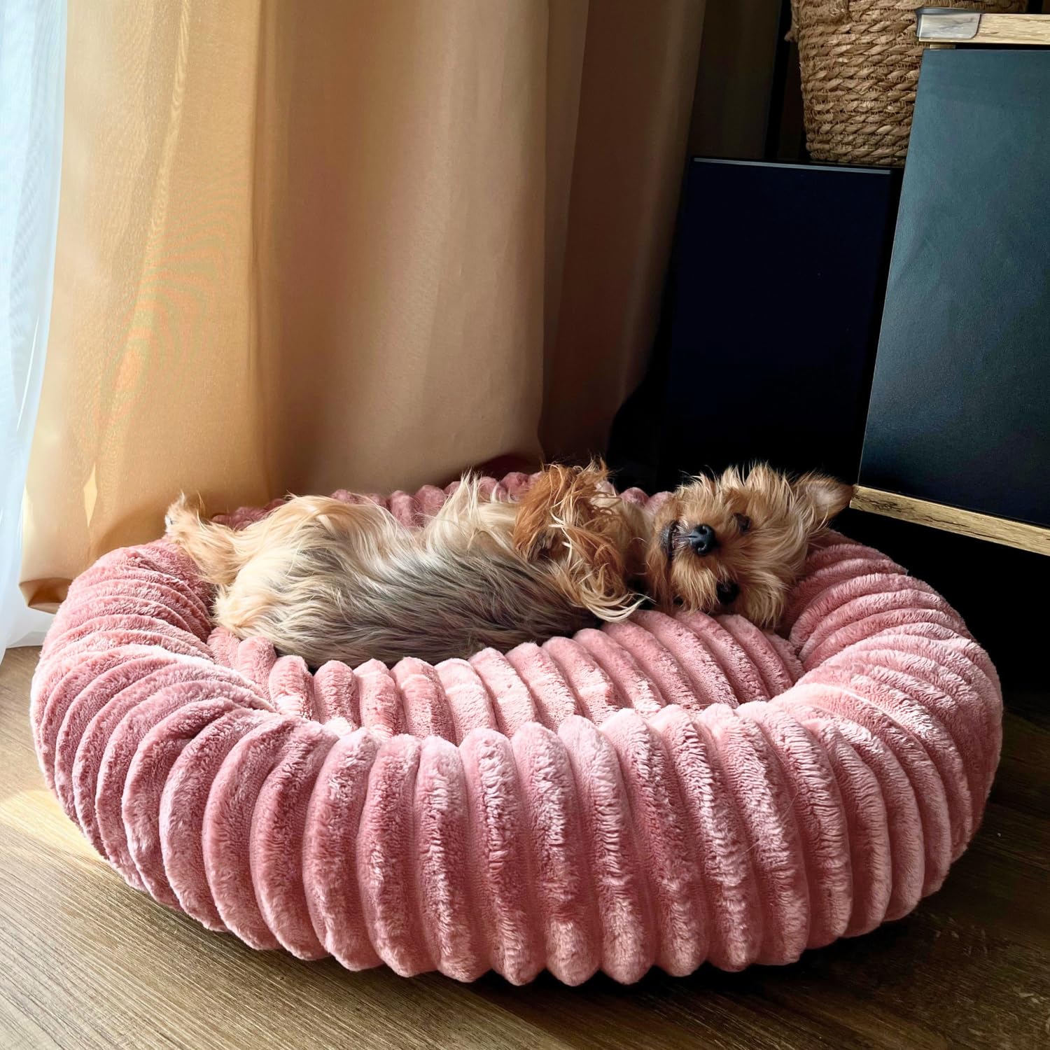 4L Textil Luna Lit pour chien douillet pour chiens de taille moyenne Corbeille pour chats peluche Panier pour chien pour chiens de taille moyenne Lit pour chien pour chiots Coussin pour chien Lit pour