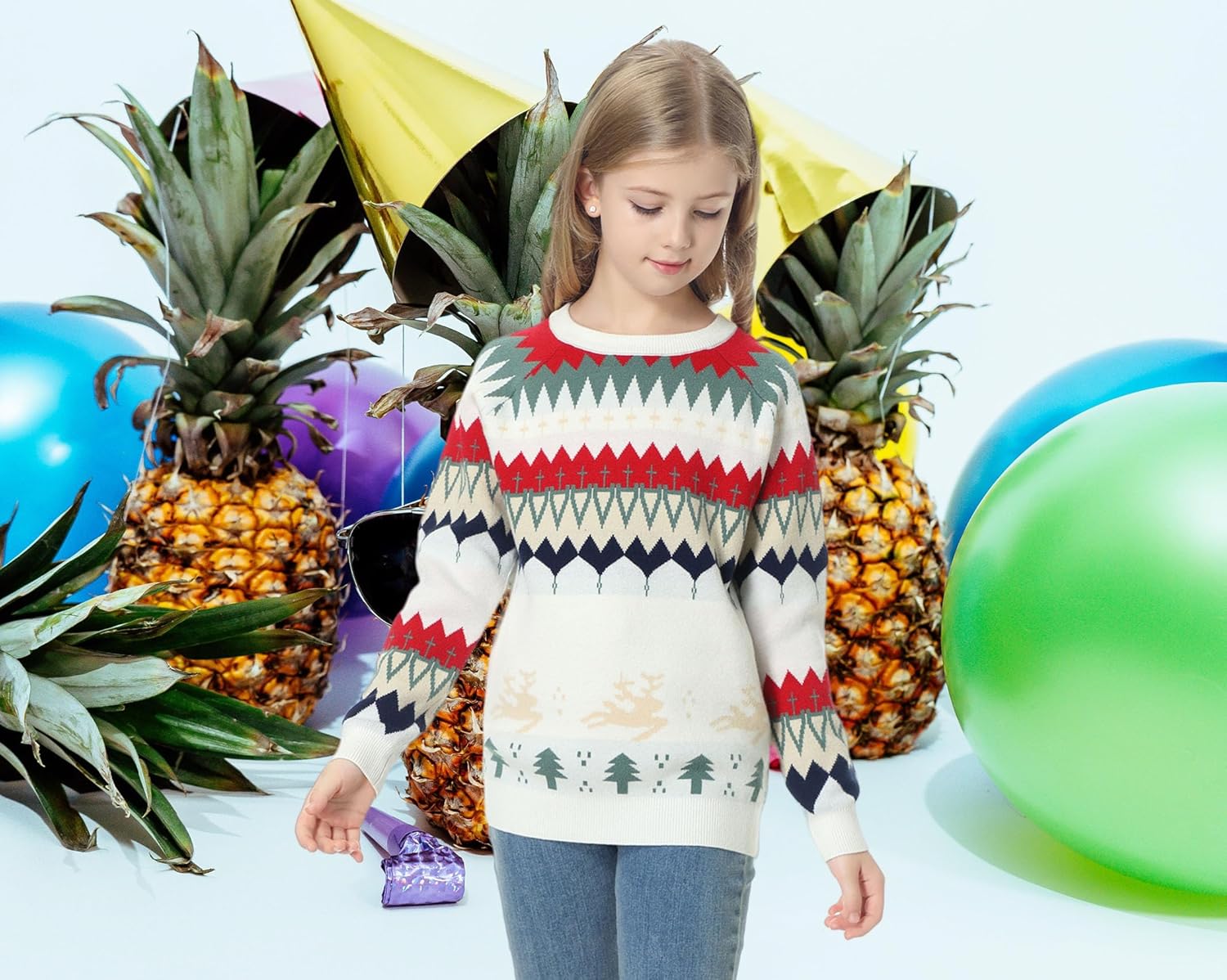 Boys and Girls'Sweaters Kids Pullover Knit Long Sleeve Crew Neck Christmas Sweatshirt 4-16 Years - Image 3