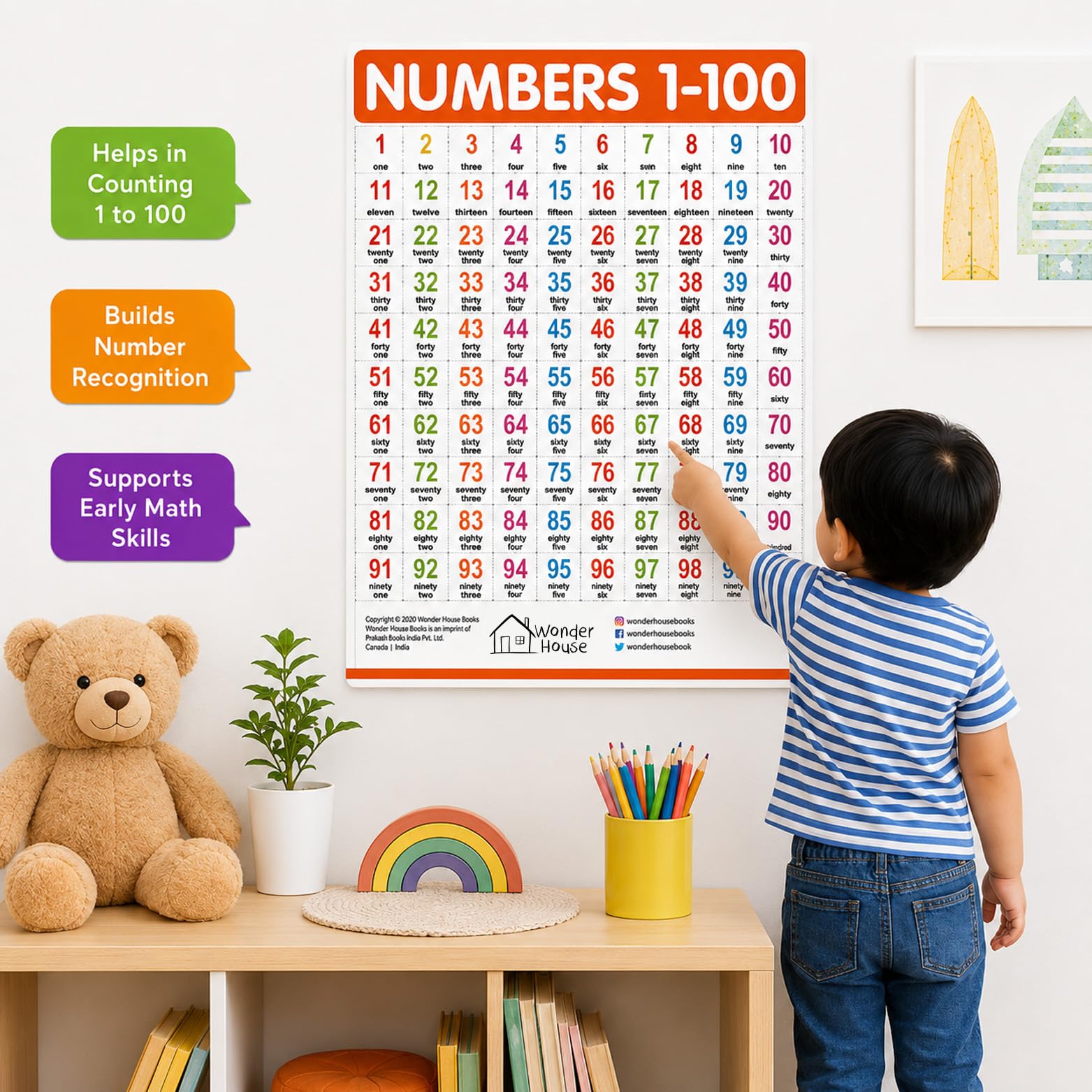 Numbers 1-100 - My First Early Learning Wall Chart: For Preschool, Kindergarten, Nursery And Homeschooling (19 Inches X 29 Inches) 2