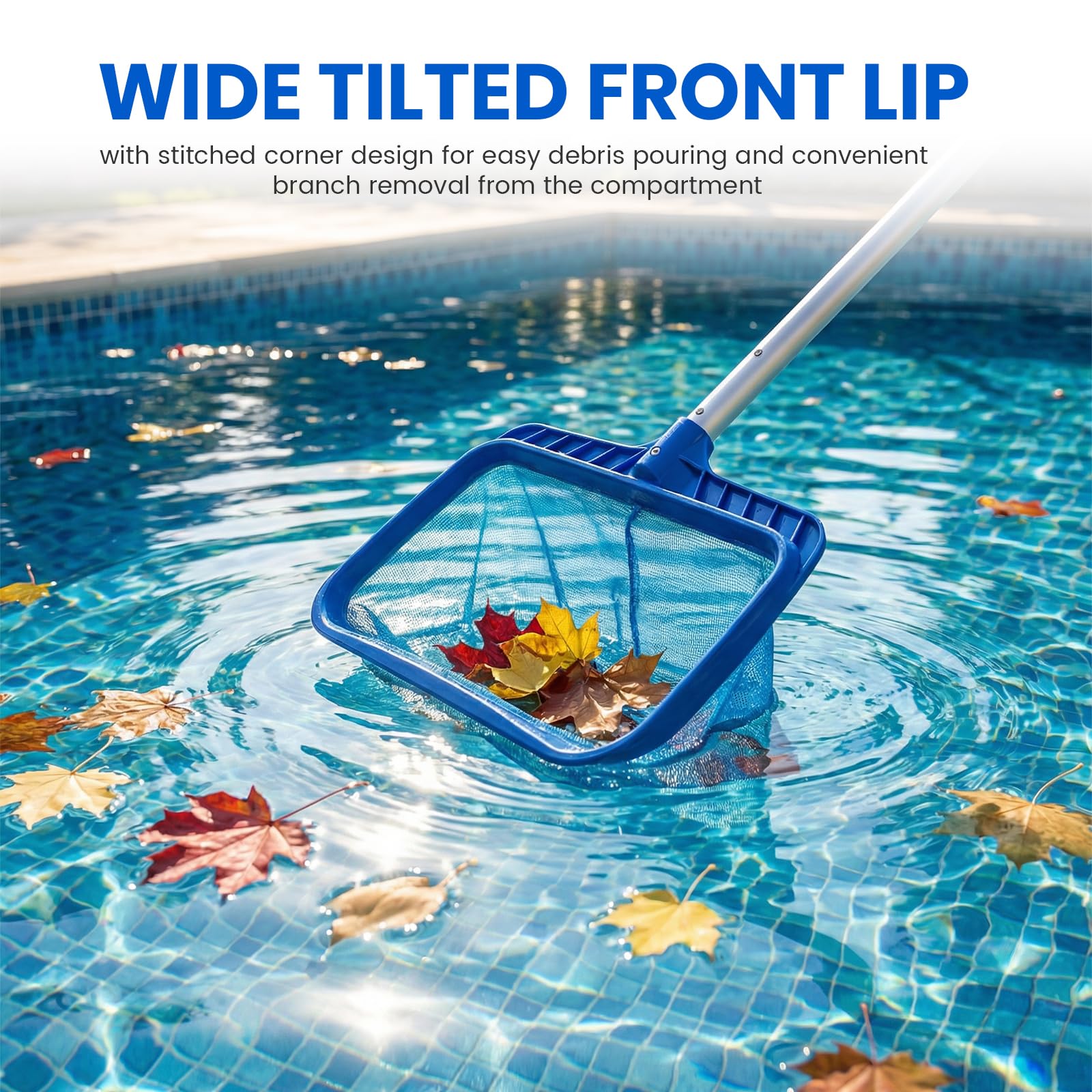 Pool Reinigungsset mit Runder Poolbürste, Abnehmbarer 169 cm Aluminiumstange und Poolskimmer für effiziente Poolreinigung Professionelles Pool Reinigungsset
