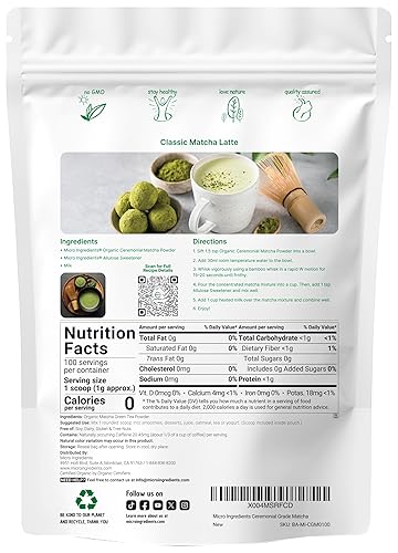 Miniatura 2 de Matcha en polvo orgánico de grado ceremonial, 3.53 onzas  100 porciones  Primera cosecha de origen japonés auténtico  Té verde matcha 100% puro de