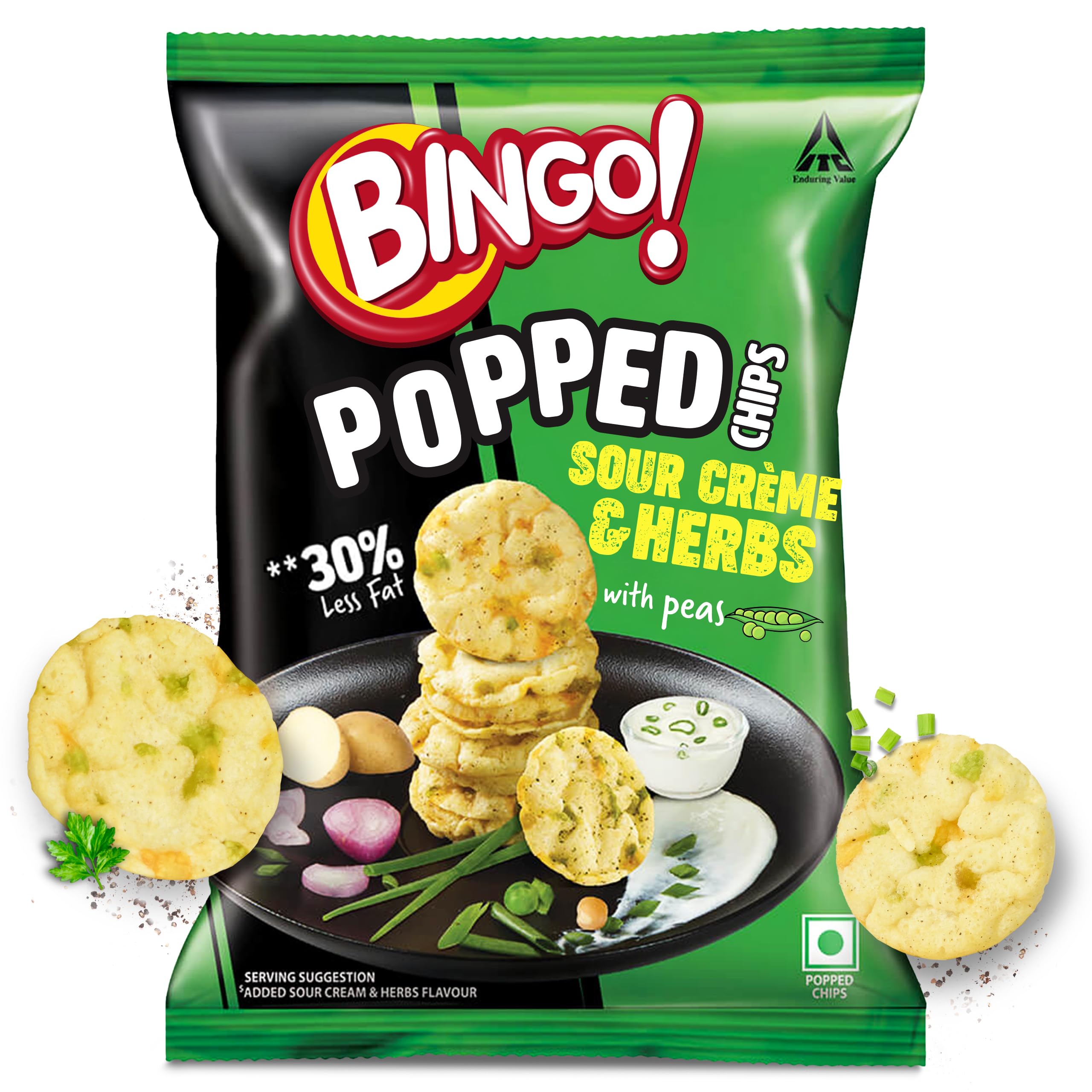 Bingo! Popped Chips - Airy, Crunchy, Zero-Gravity Snacks with 30% Less Fat (Sour Creme Flavour) - Not Fried, Not Baked, Just Popped! - 48g-image-14