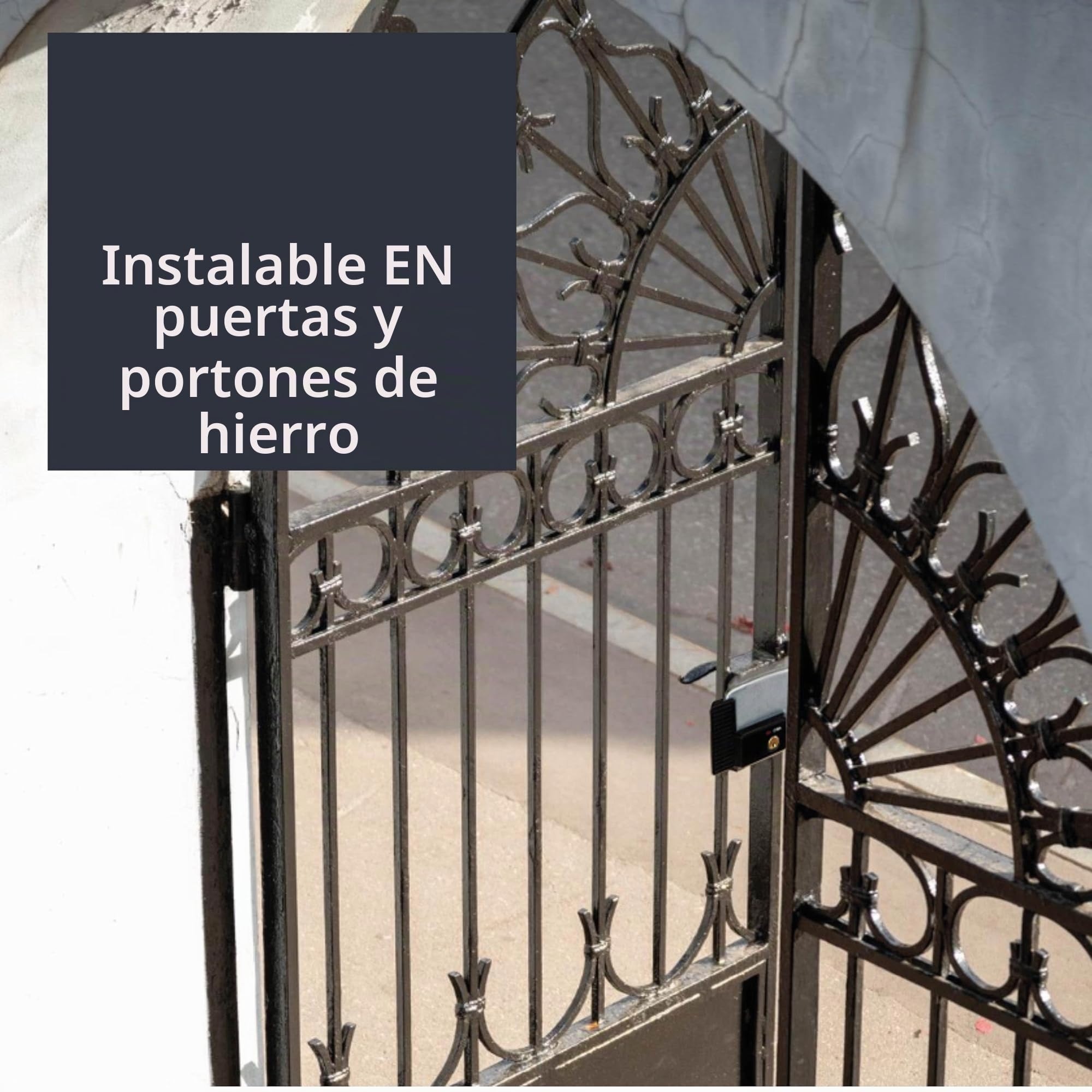 CISA - Cerradura eléctrica para aplicar 111731501 - Cerradura con cerrojo de mandas, techo protector y debajo de la boquilla - Entrada 50 con botón interno - mano derecha
