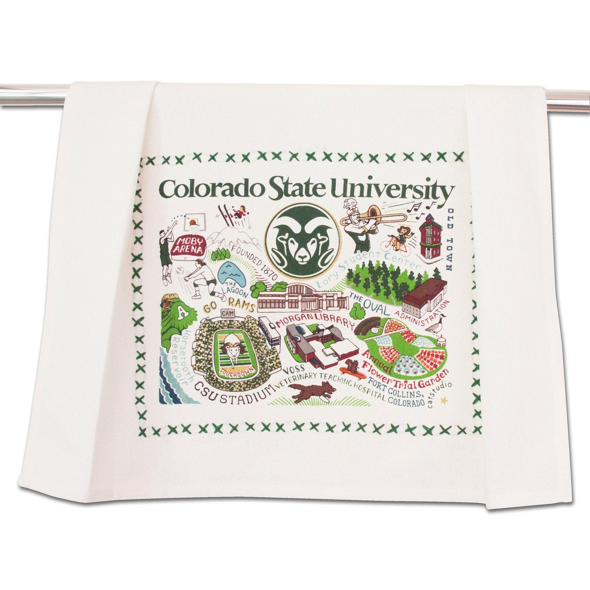catstudioDish Towel, Colorado State University Rams Hand Towel - Collegiate Kitchen Towel for Colorado State Fans for Students, Graduation, Parents and Alums