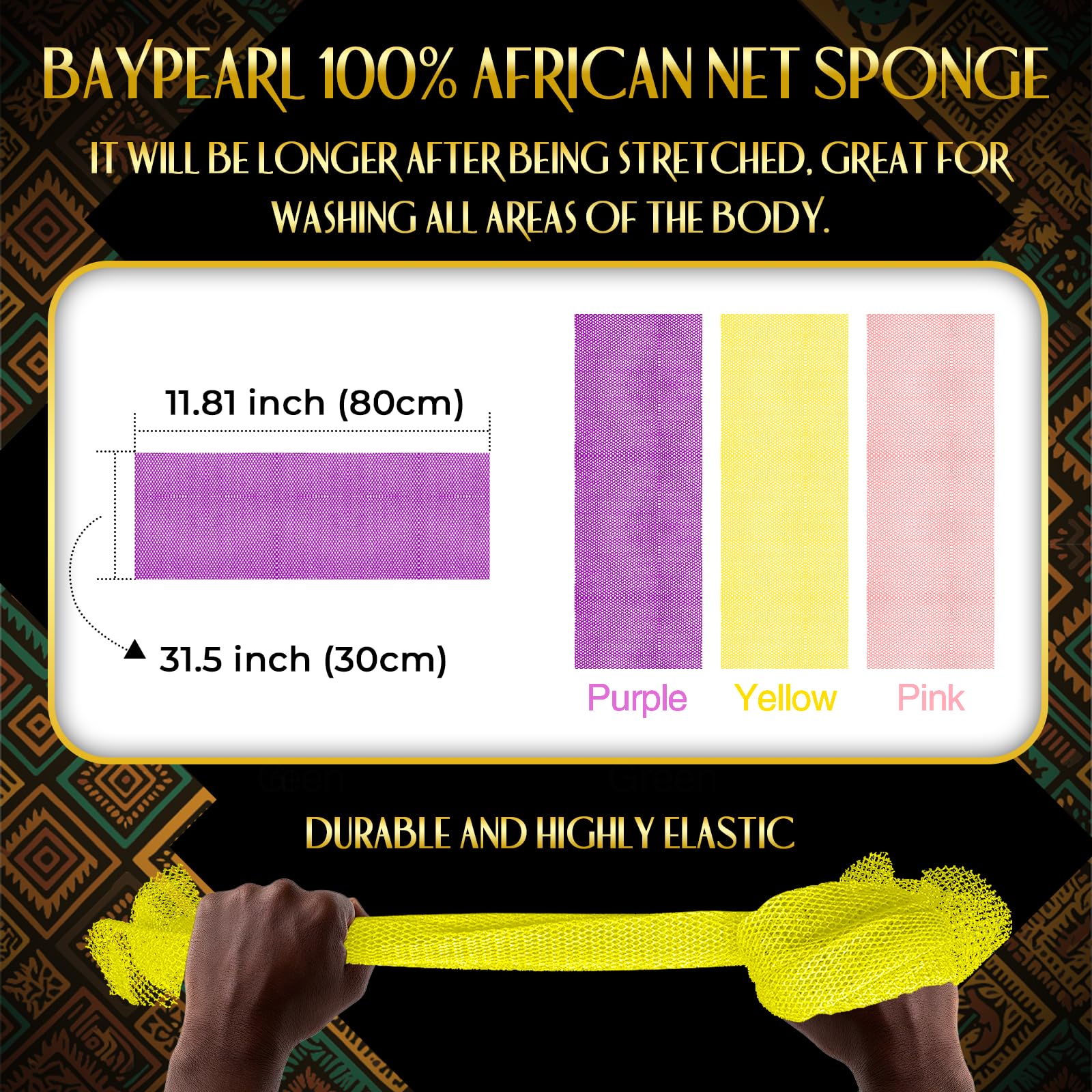 African Net Sponge - 3 Pack Exfoliating Body Scrubber -3 African Net Sponge - 3 Pack Exfoliating Body Scrubber -3