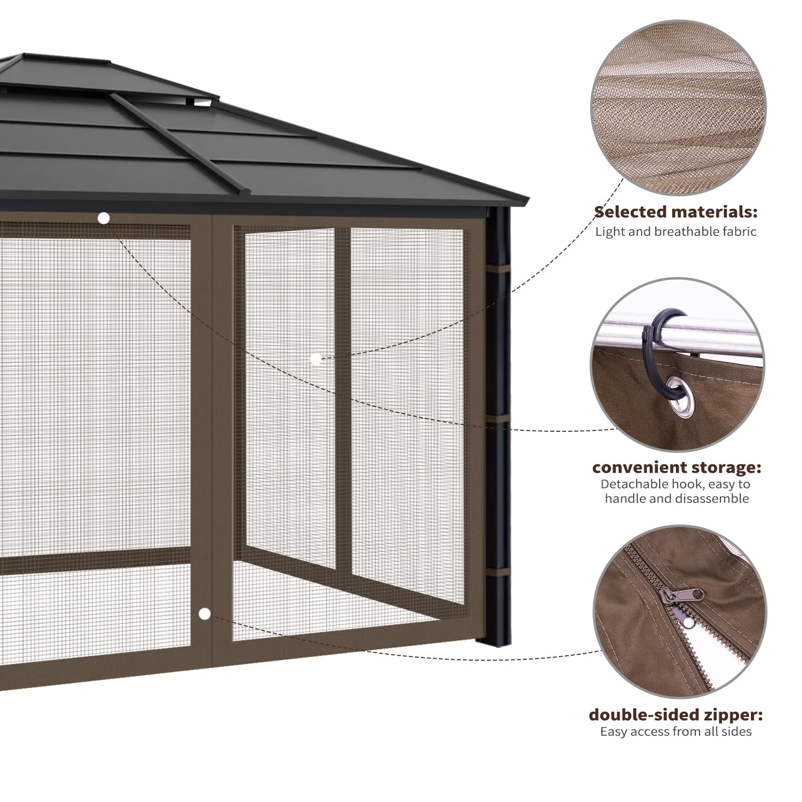 CLEARANCE - Universal Mosquito Net (Mesh) Side Panel Set for 2.5m