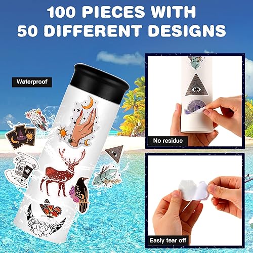 Miniatura 2 de 100 calcomanías de bruja, calcomanías de boticario de bruja, calcomanías celestiales, calcomanías estéticas de cristal de bruja, calcomanías de