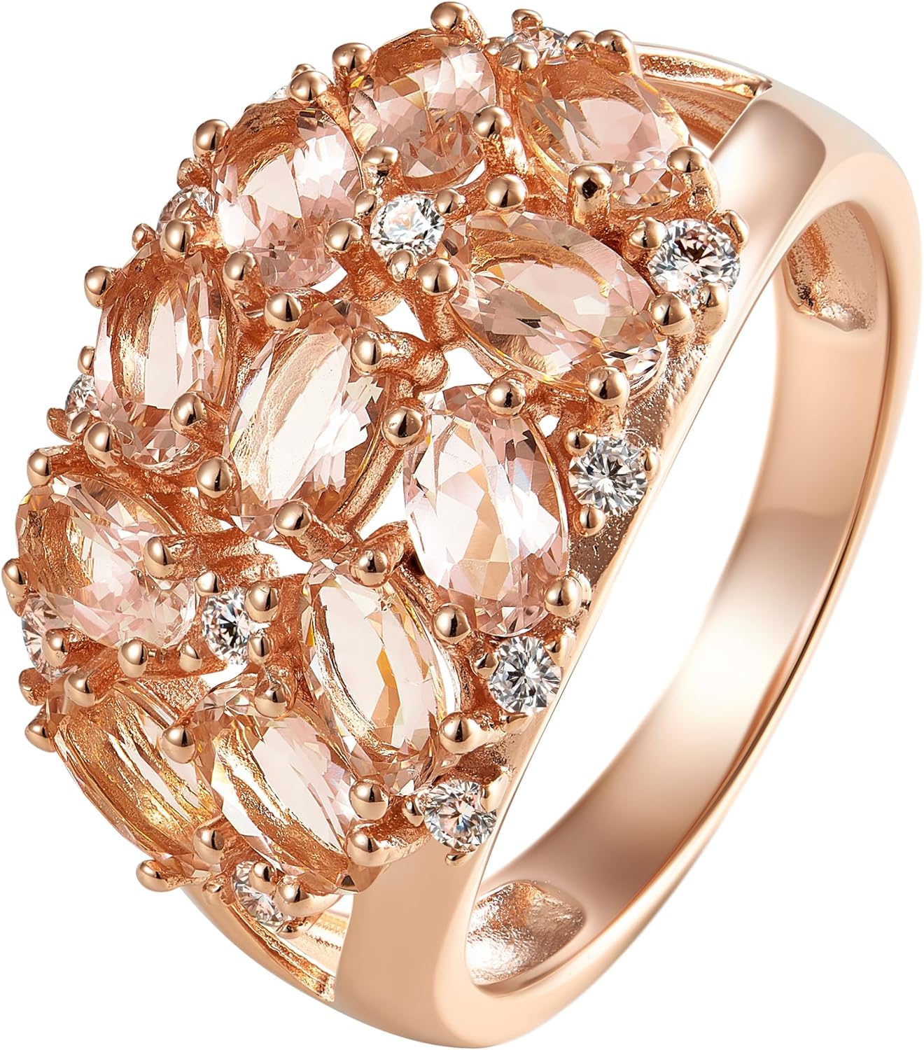 Genuine Gemstone 925 Sterling Silver Cluster Ring - Birthstone Rings, Cocktail Rings, Jewelry Gift for Women - Hidden Gems Jewelry