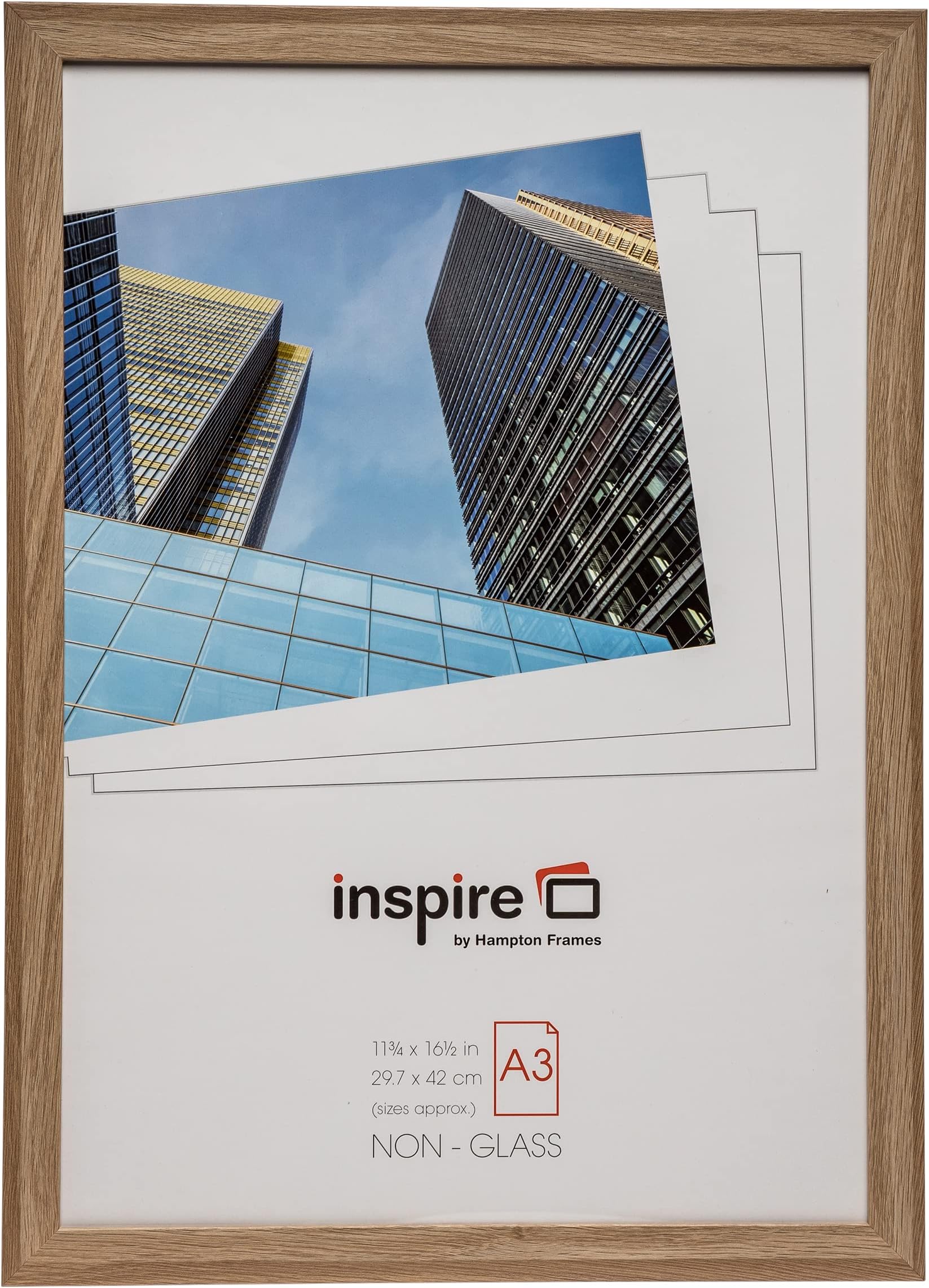 SORBONNE A3 (30x42cm) Oak Effect Picture Poster Photo Frame Acrylic (Non-Glass) SORA3NG - 1PK