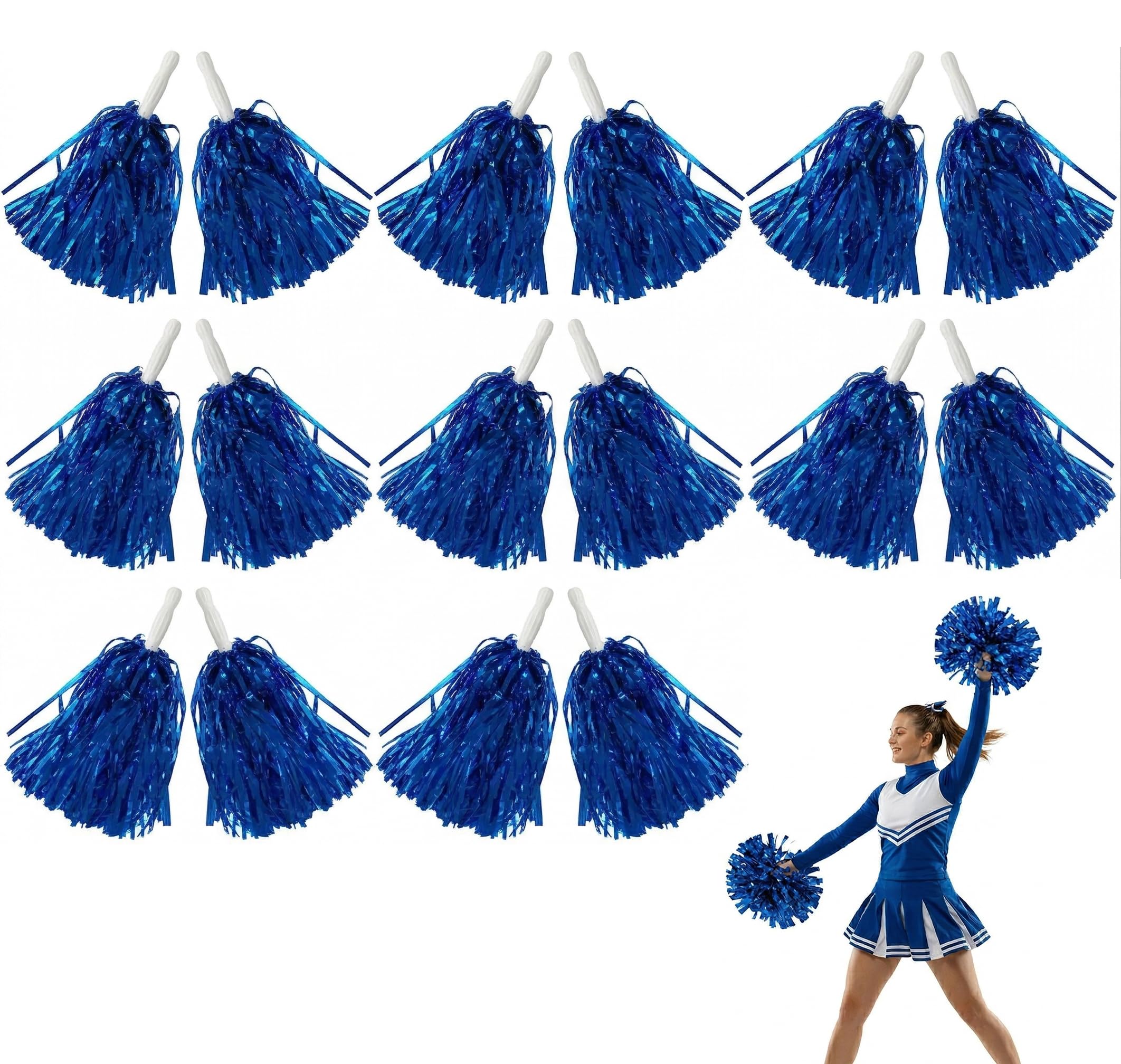 Pompones de animadora 16 unidades, pompones de colores con asa para eventos deportivos