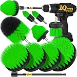 Holikme 4Pack Drill Brush Power Scrubber Cleaning Brush Extended Long Attachment Set All Purpose Drill Scrub Brushes Kit for Grout, Floor, Tub, Shower, Tile, Bathroom and Kitchen Surface White