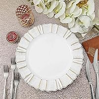Vista 20 de Efavormart 6 Pack 13" Gold Acrylic Plastic Dinner Plate Chargers With Gold Brushed Wavy Scalloped Rim