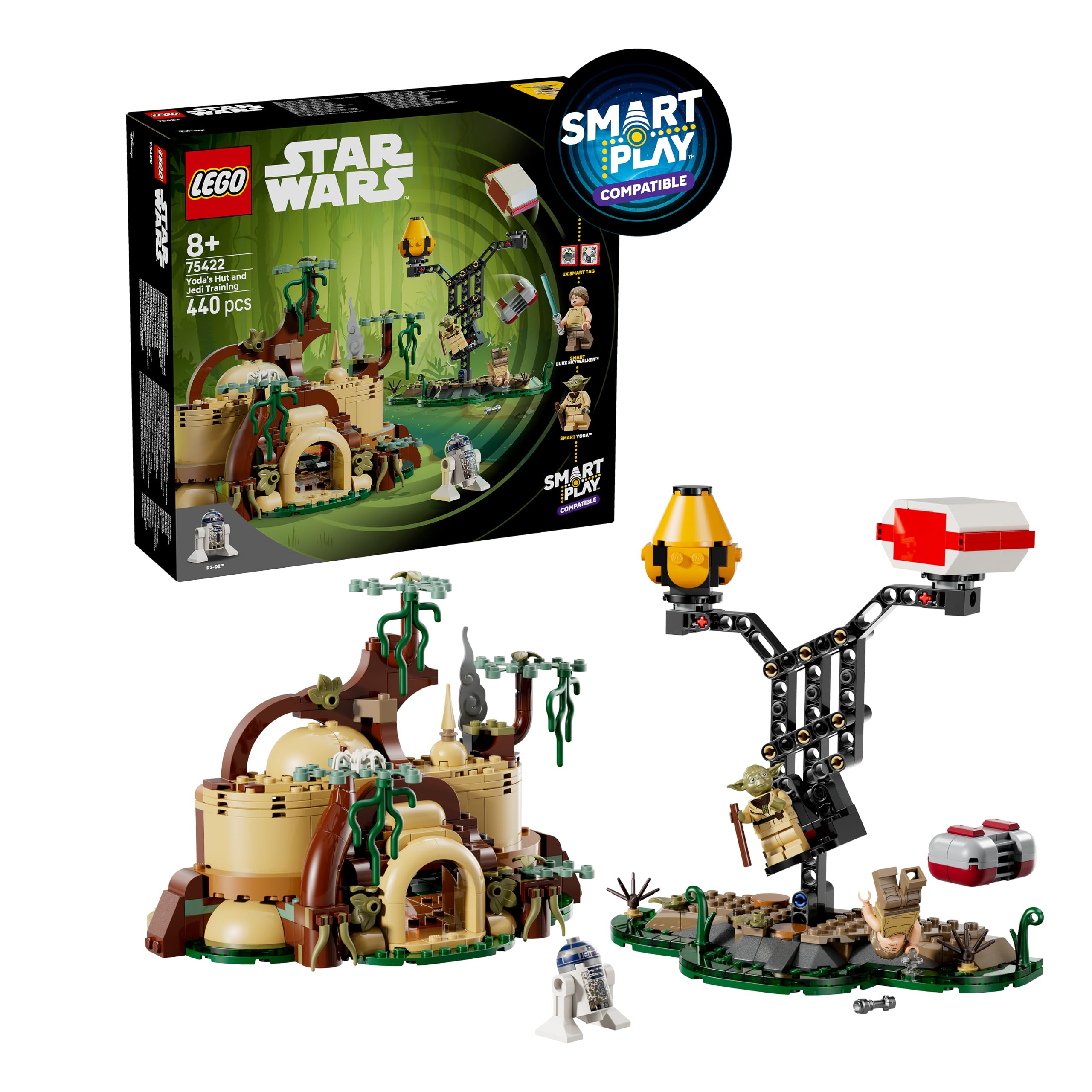 LEGO Star Wars 75422 SMART Play: Yoda's Hut and Jedi Training - Compatible Interactive Toy Set incl. 2 SMART Tags and 2 Minifigures - Gift Idea for 8+ Year Old Boys, Girls & Adult Fans