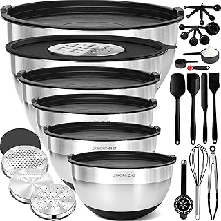 Priority Chef Stainless Steel Mixing Bowls with Lids Set - Premium 30Pcs...