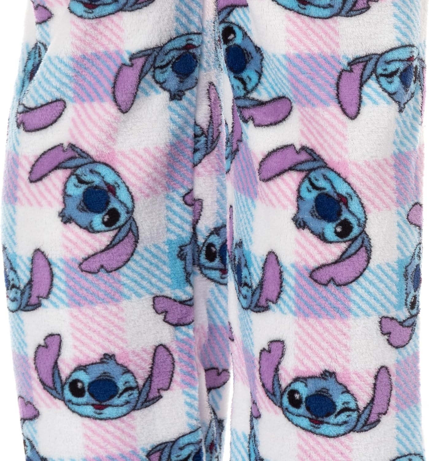Disney Stitch Pajama Pants Women's Wink Face Checkered Fleece Lounge Bottoms Sleepwear - Image 5