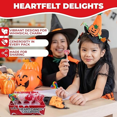 Miniatura 7 de Fusion Select 24 paletas en forma de corazón  Lollipops Sweet Heart para rellenos de bolsas de fiesta, rellenos de piñata  Ideal para el día de San